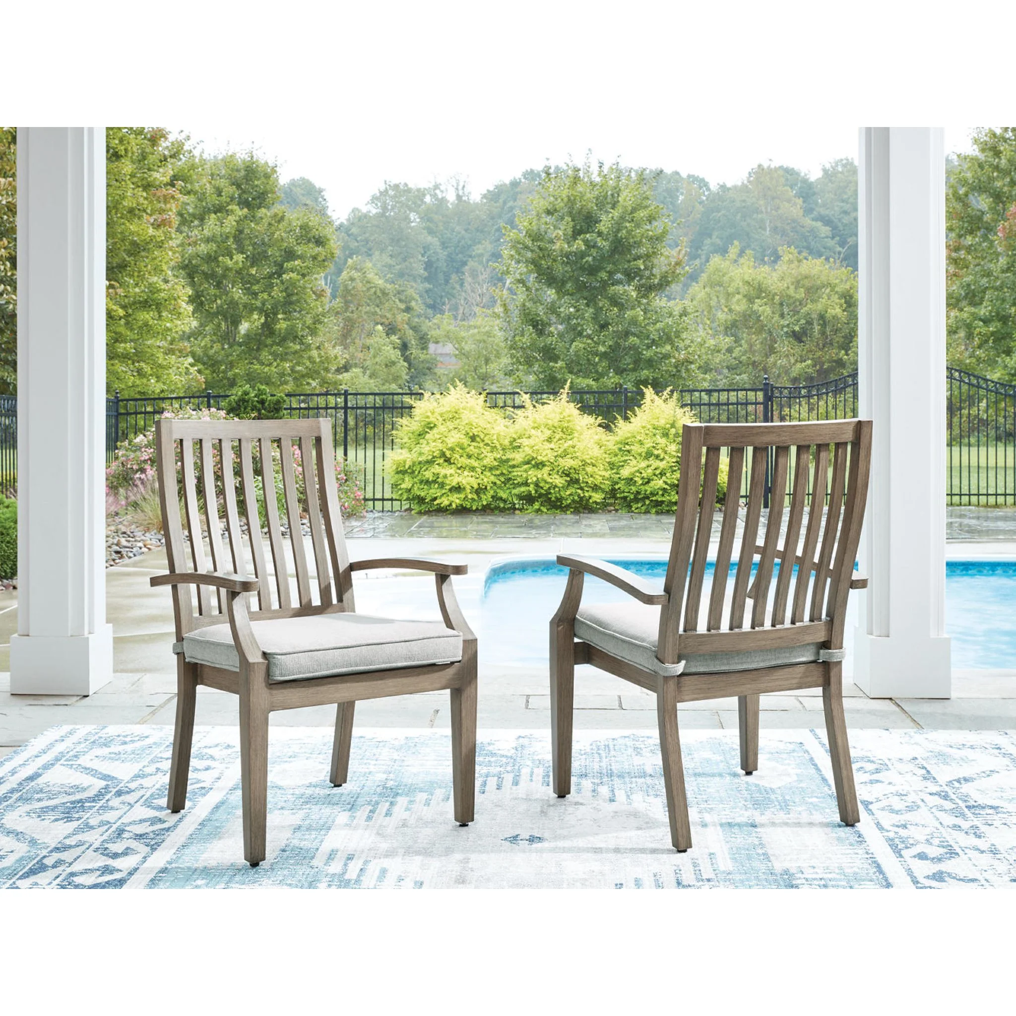 Rainier Ranch Outdoor Arm Chair with Cushion (Set of 2) - Image 2