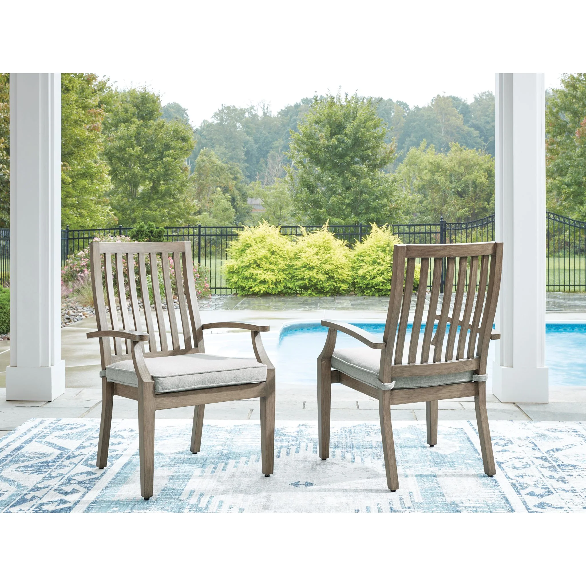 Rainier Ranch Outdoor Arm Chair with Cushion (Set of 2) - Image 4