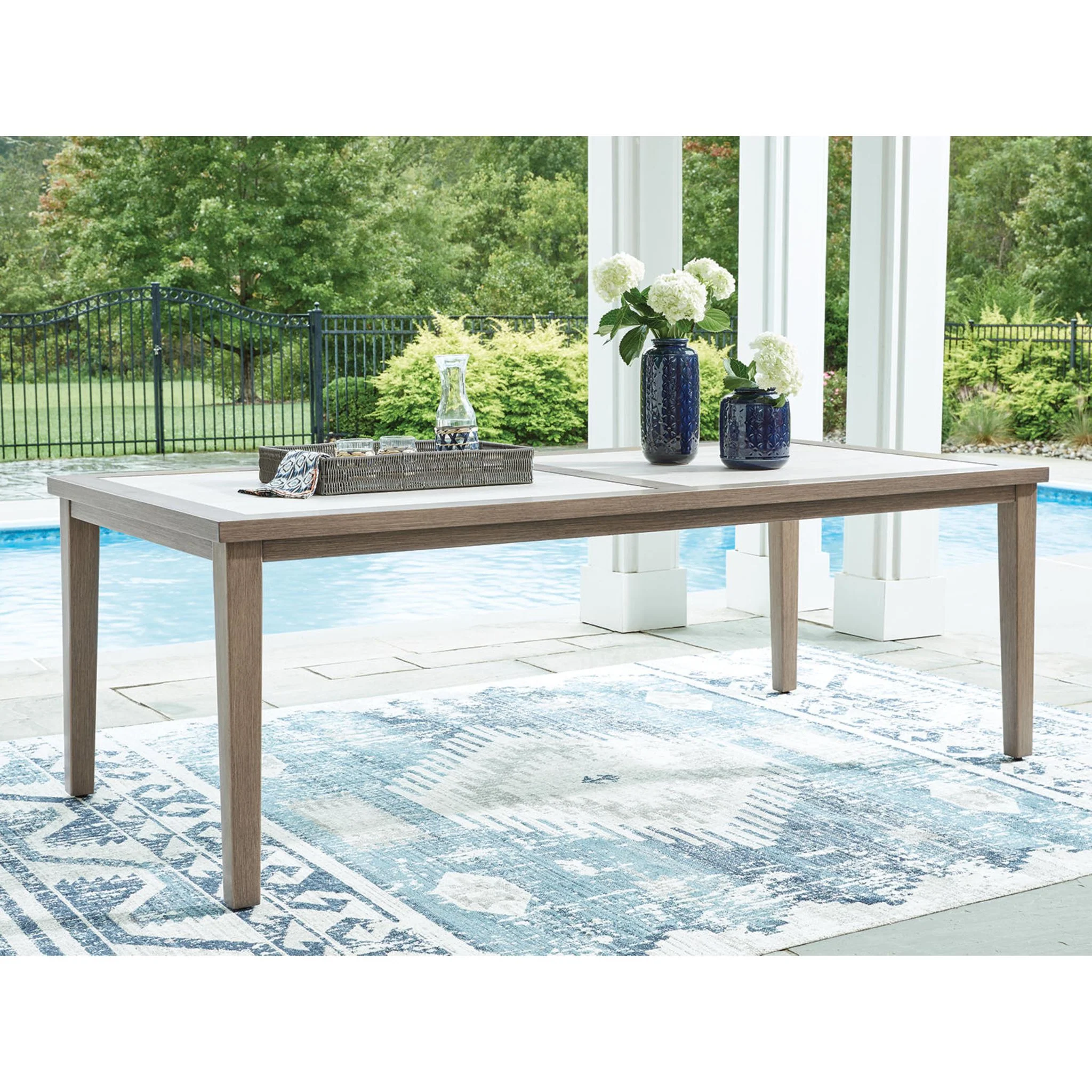 Rainier Ranch Outdoor Rectangle Dining Table - Image 2