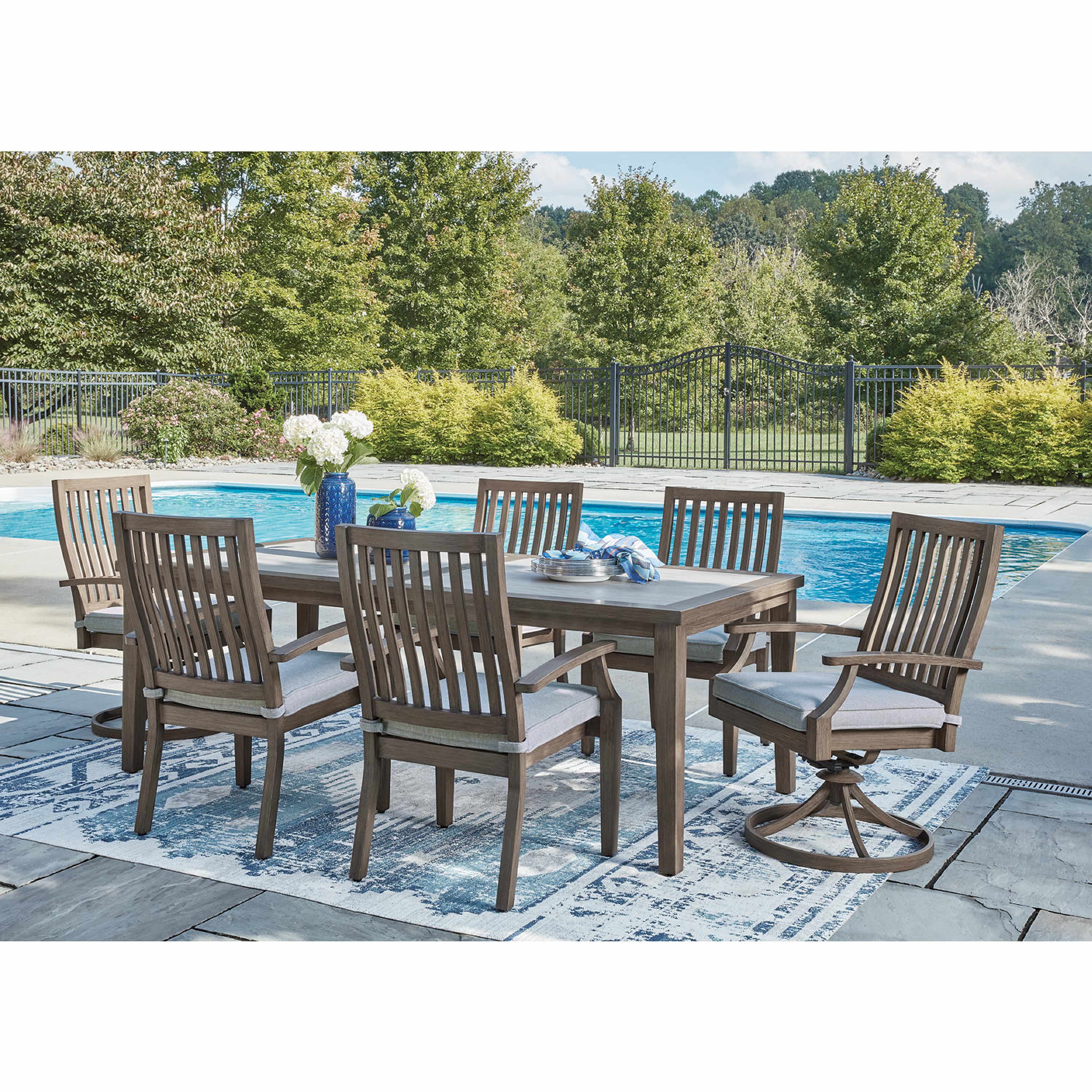 Rainier Ranch Outdoor Rectangle Dining Table - Image 4