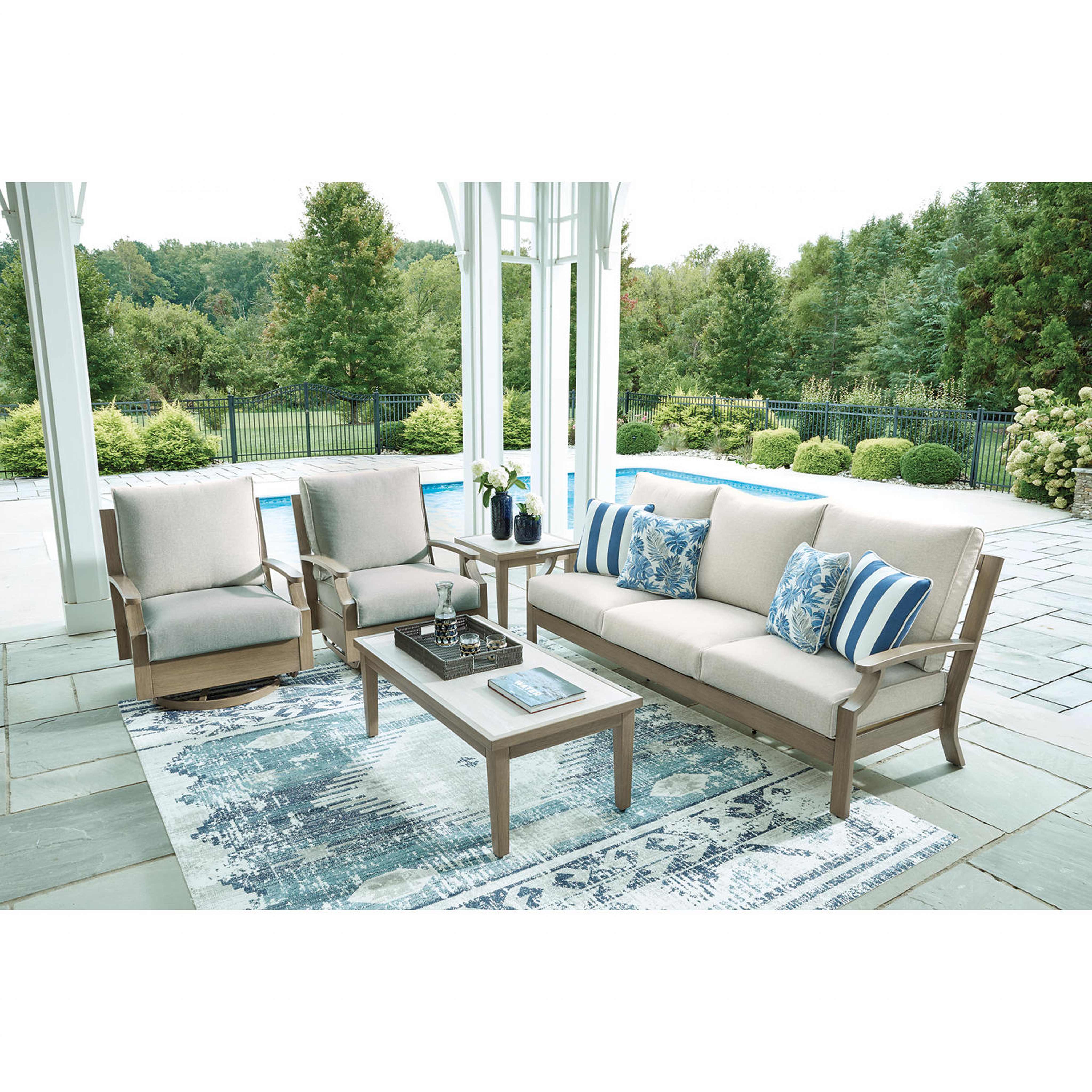 Rainier Ranch Outdoor Swivel Glider Chair with Cushion - Image 10