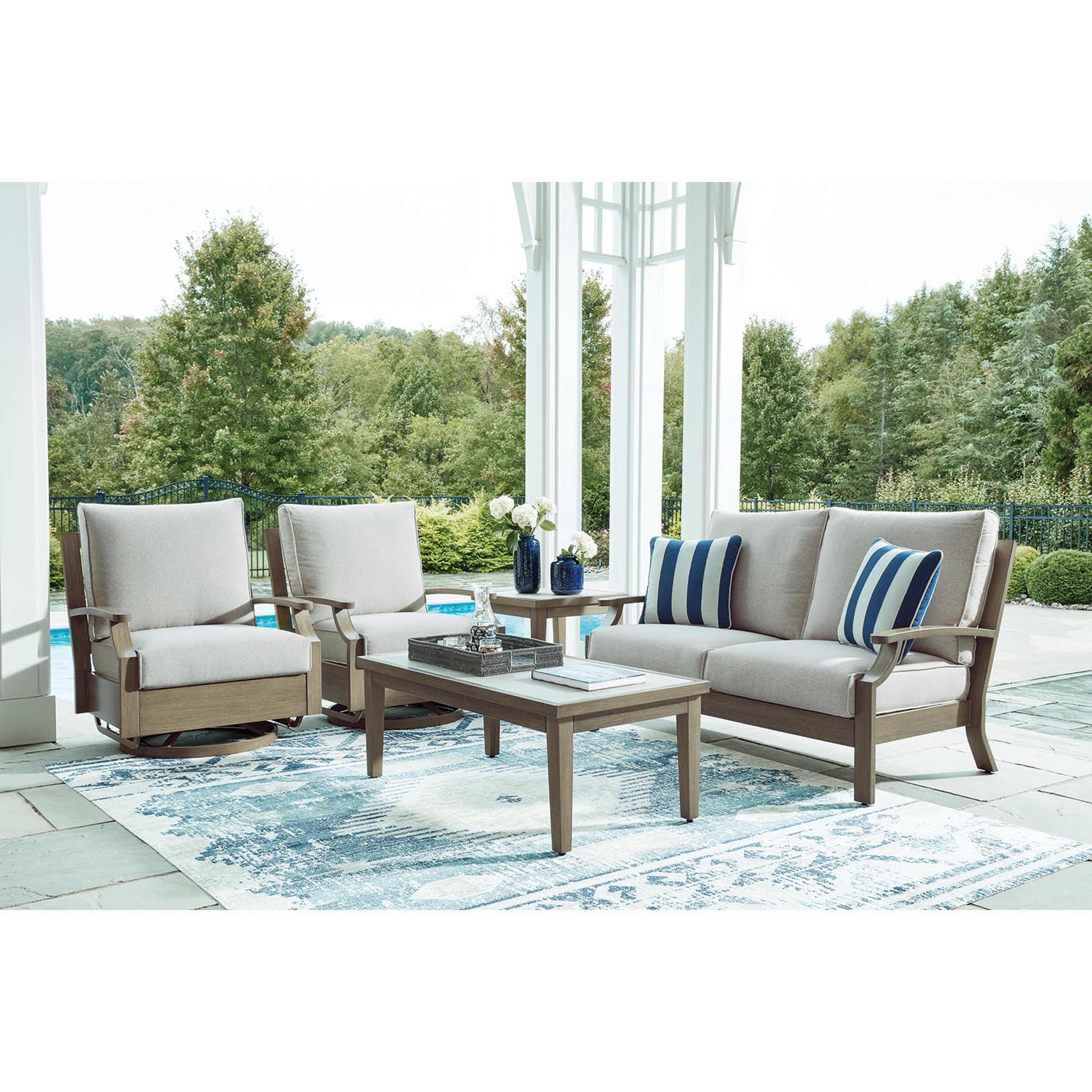 Rainier Ranch Outdoor Swivel Glider Chair with Cushion - Image 9