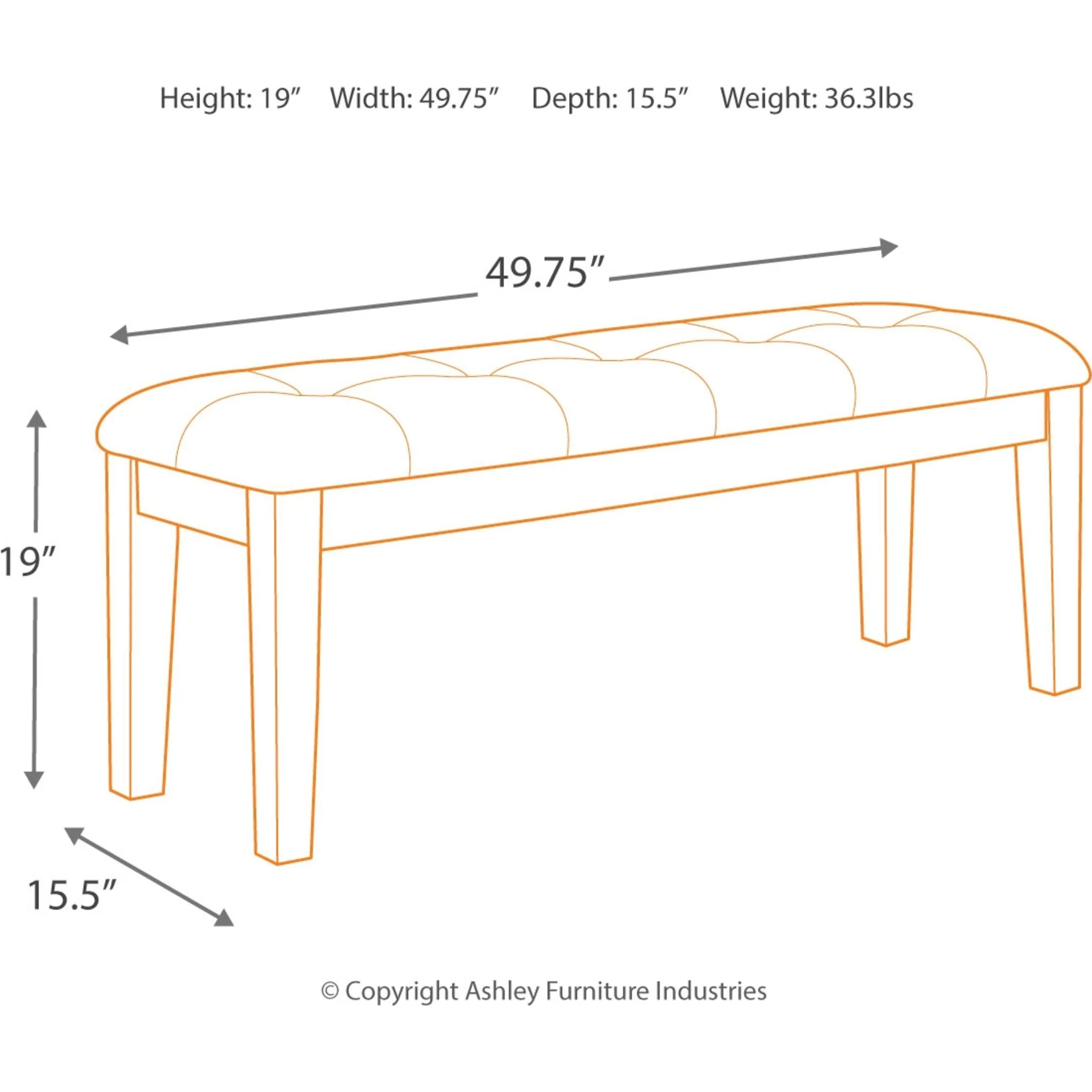 Ralene Dining Bench - Image 4