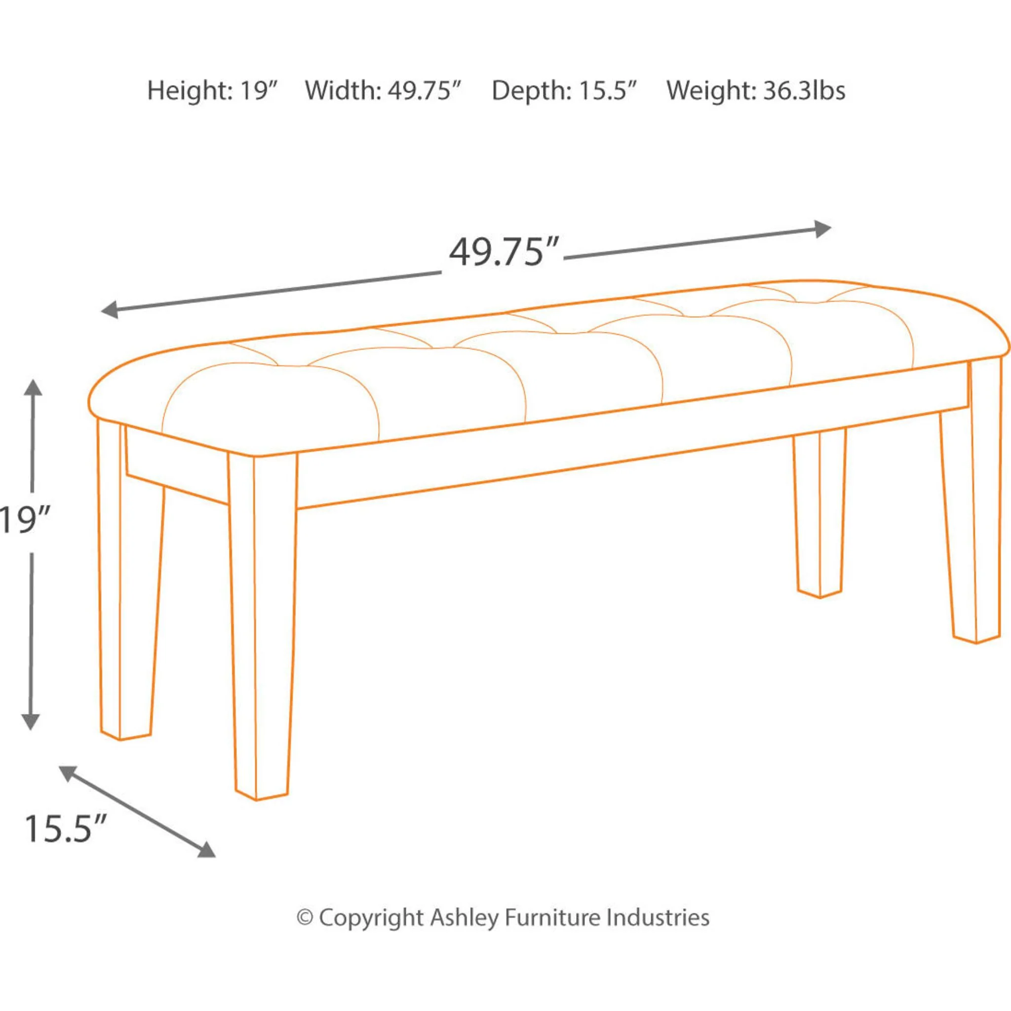 Ralene Dining Bench - Image 8