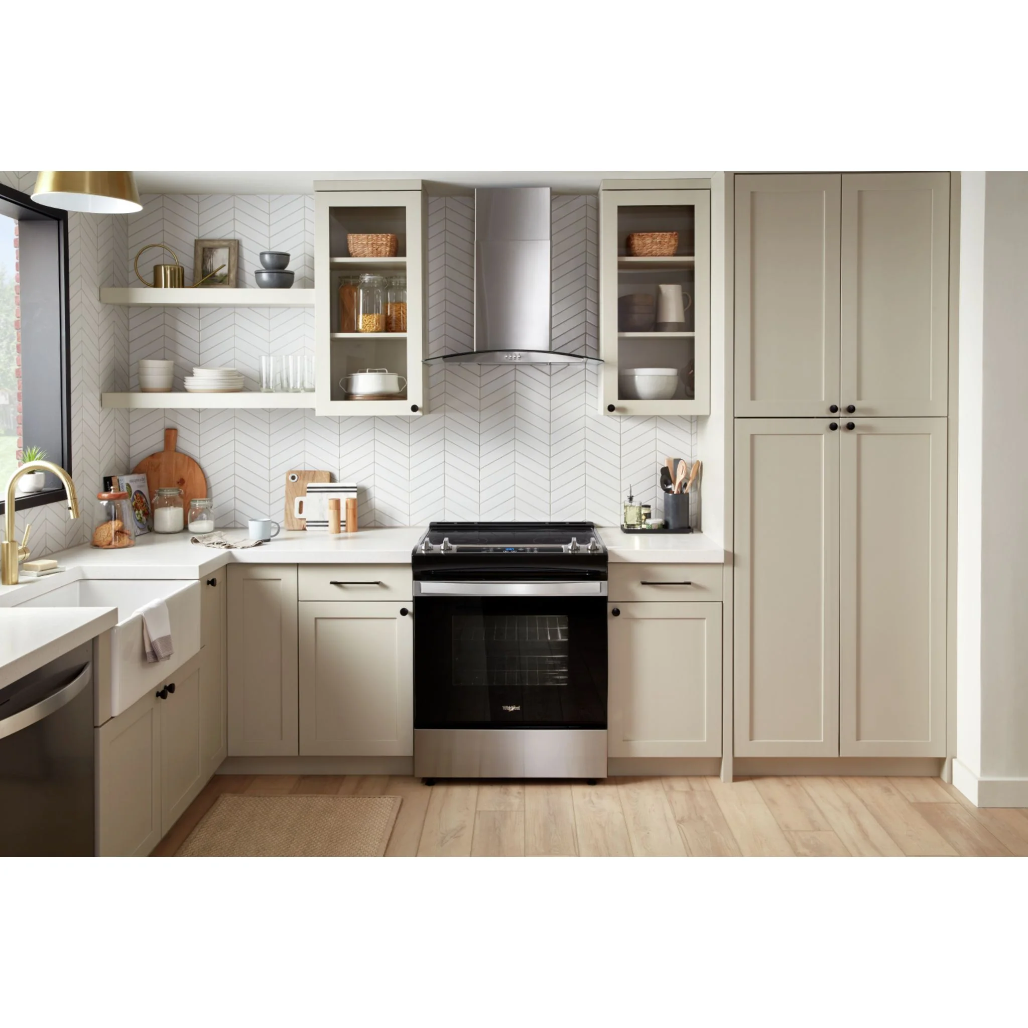 Whirlpool 30" Curved Glass Wall Mount Range Hood -Stainless Steel (WVW51UC0LS) - Image 6