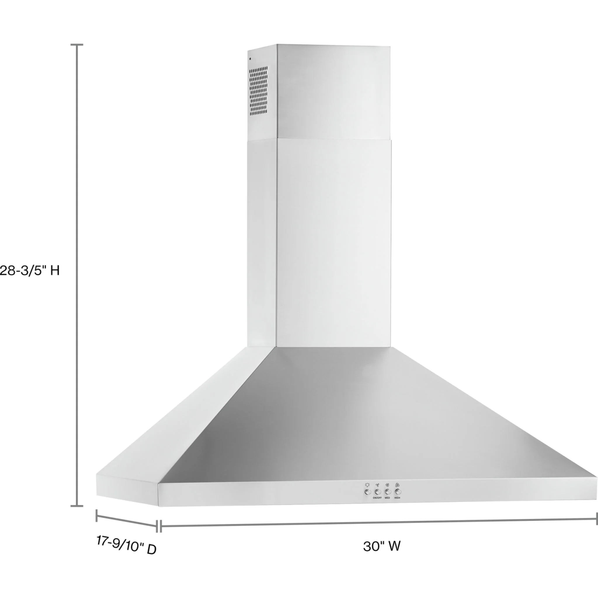 Whirlpool 30" Chimney Wall  Mount Range Hood -Stainless Steel (WVW53UC0LS) - Image 7
