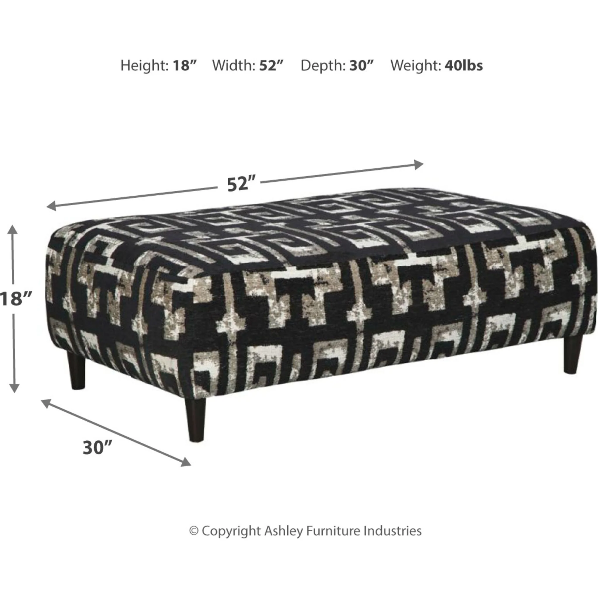 Ravenstone Oversized Accent Ottoman - Image 4