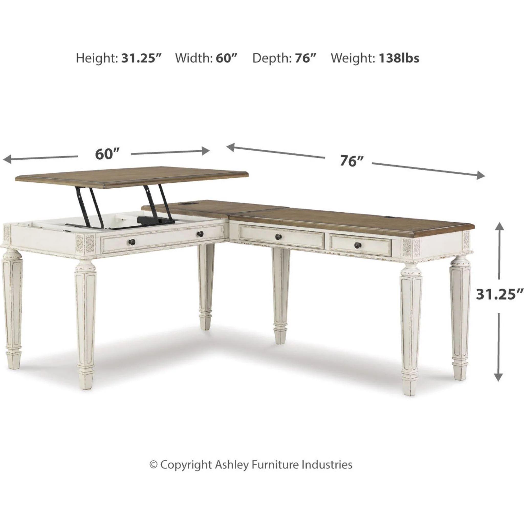 Realyn Lift Top Desk with Return - Image 15