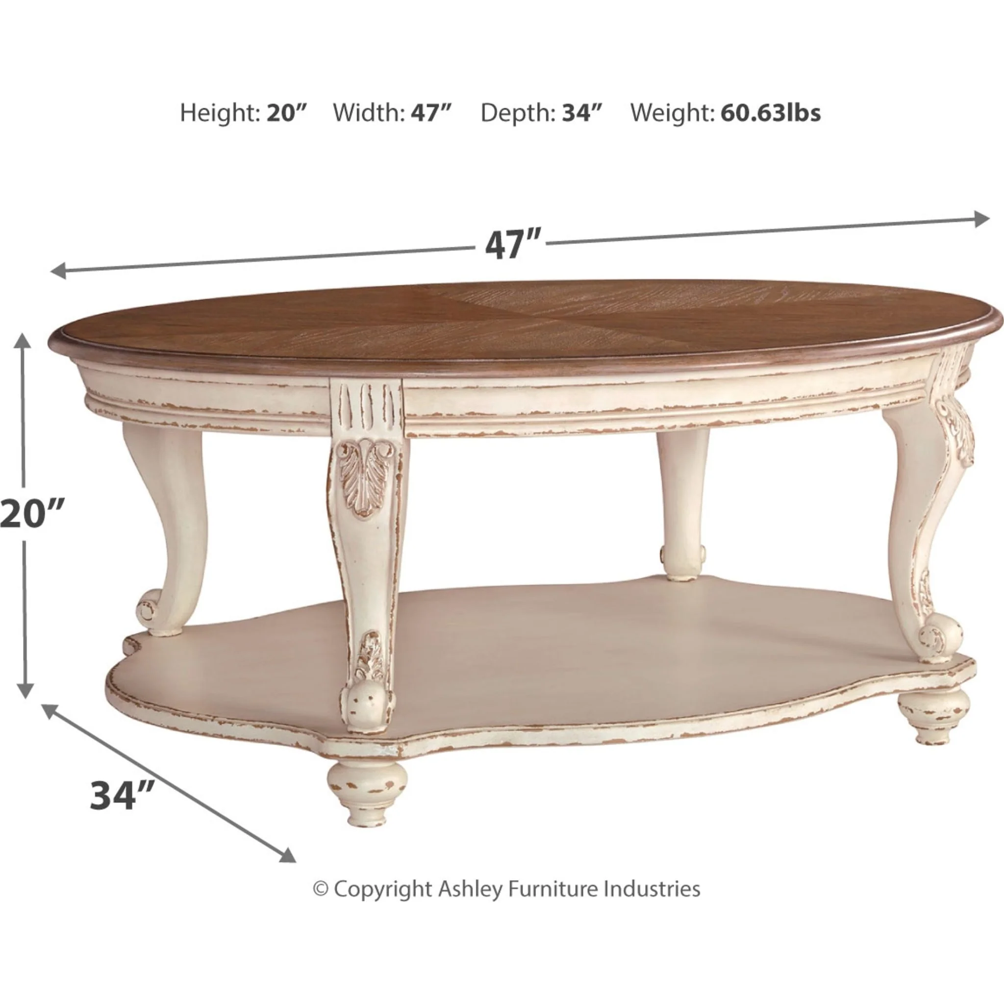 Realyn Oval Coffee Table - Image 6