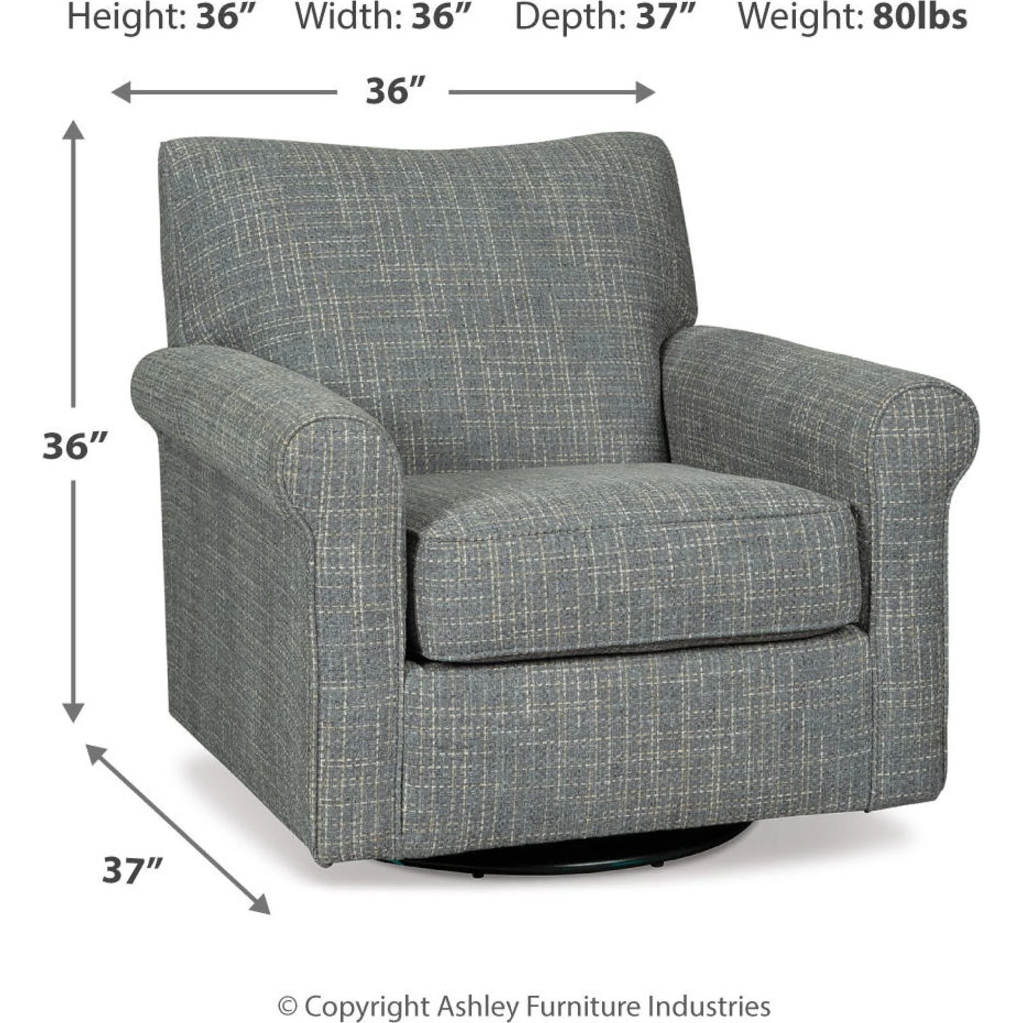 Renley Swivel Glider Accent Chair - Image 18