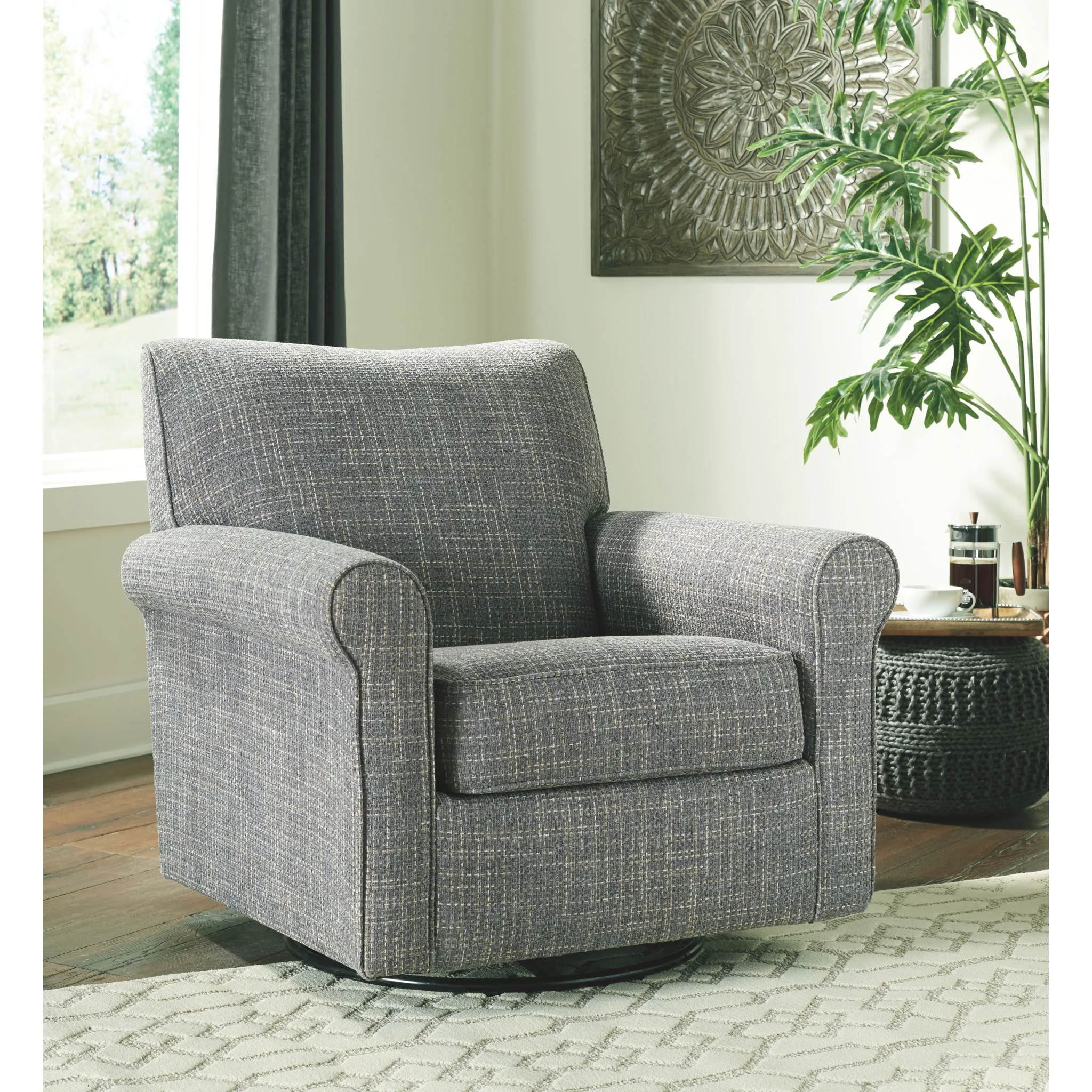 Renley Swivel Glider Accent Chair - Image 2