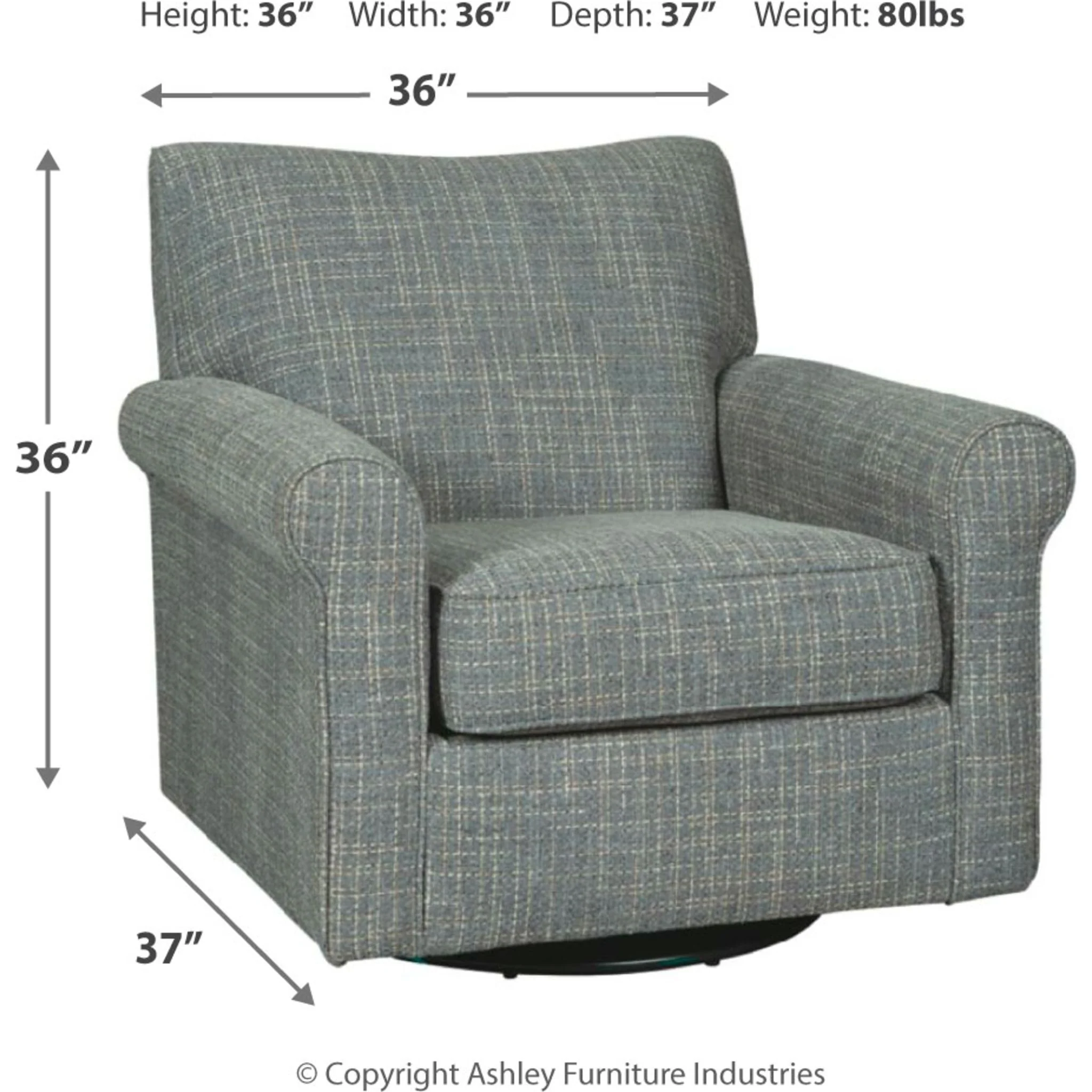 Renley Swivel Glider Accent Chair - Image 4
