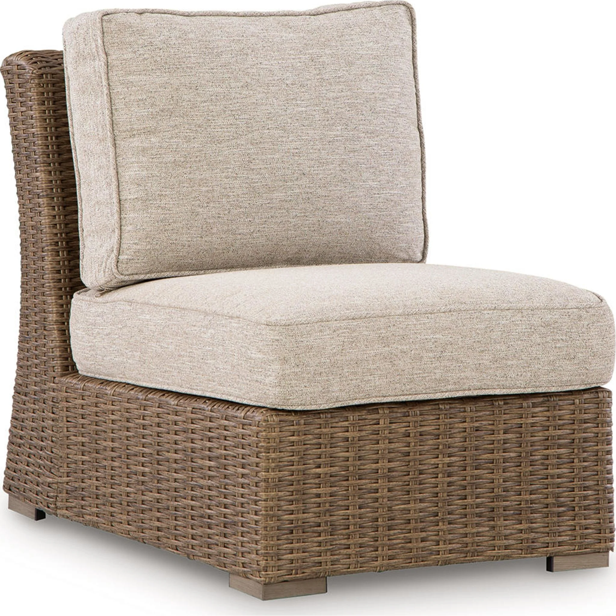 Revare Beach Outdoor Modular Armless Chair with Cushion - Image 4