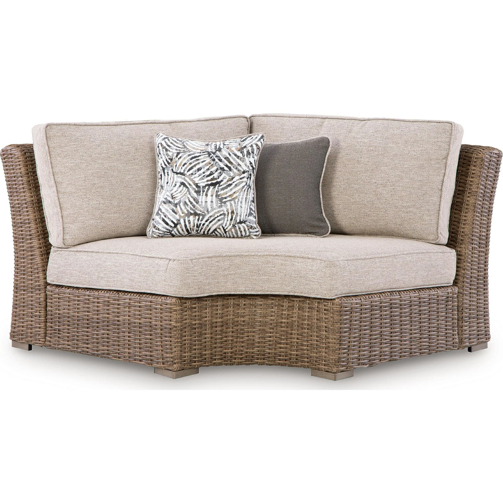 Revare Beach Outdoor Modular Curved Corner Chair with Cushion - Image 4