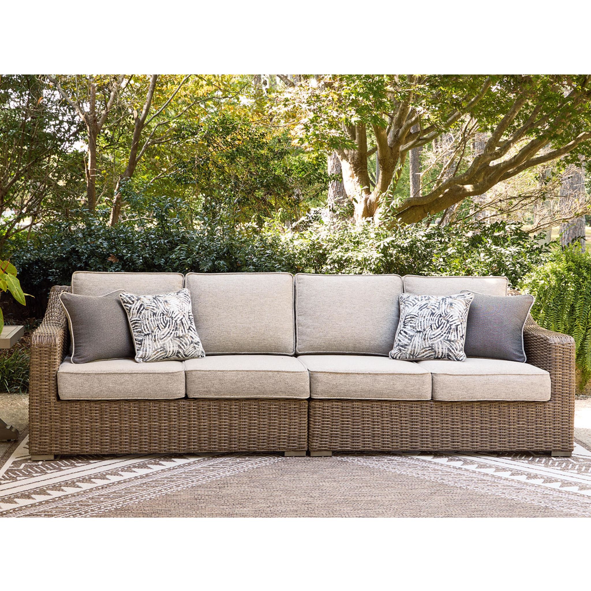 Revare Beach Outdoor Modular Left and Right Arm Loveseat with Cushion - Image 3