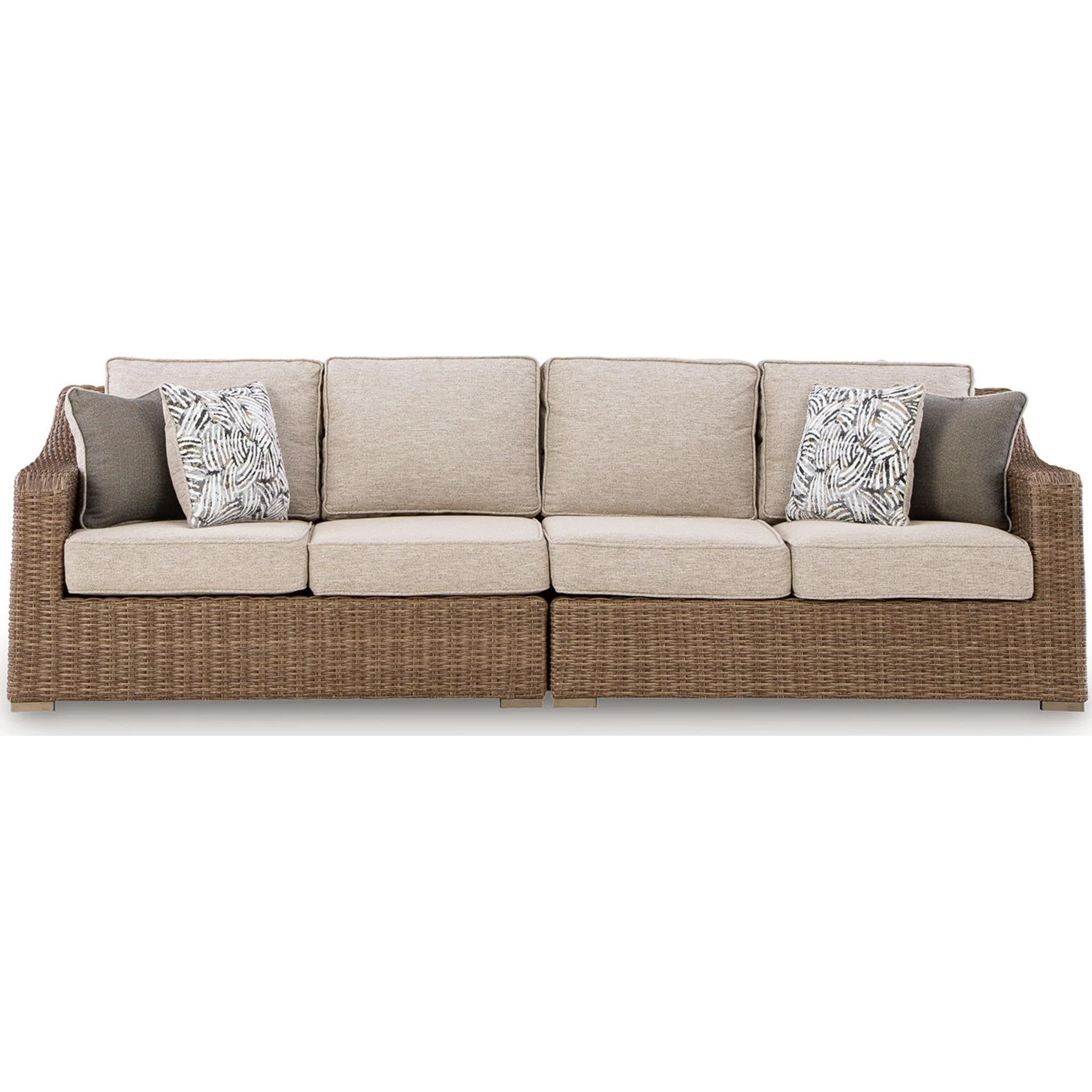 Revare Beach Outdoor Modular Left and Right Arm Loveseat with Cushion - Image 4