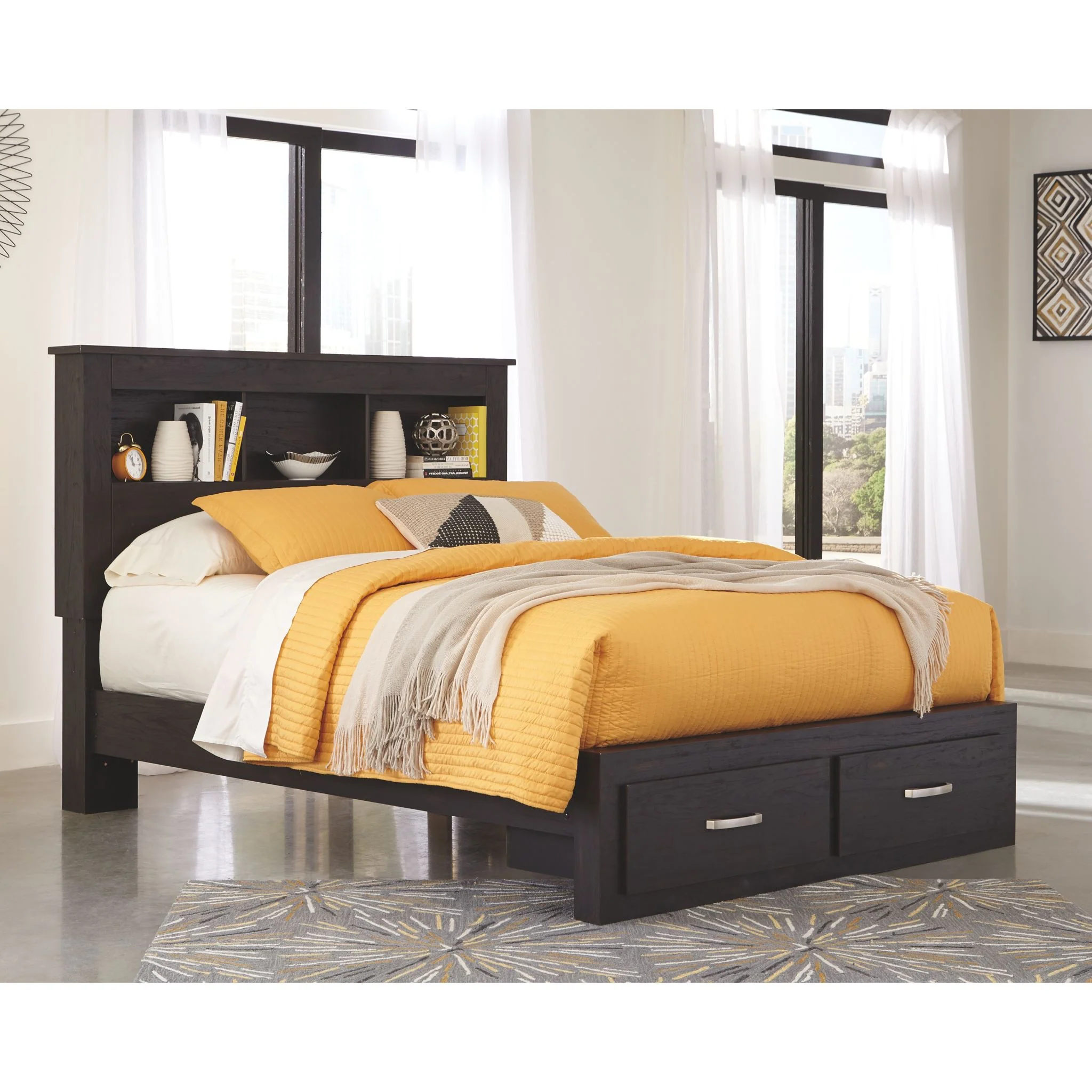 Reylow 3 Piece Queen Bookcase Bed - Image 2