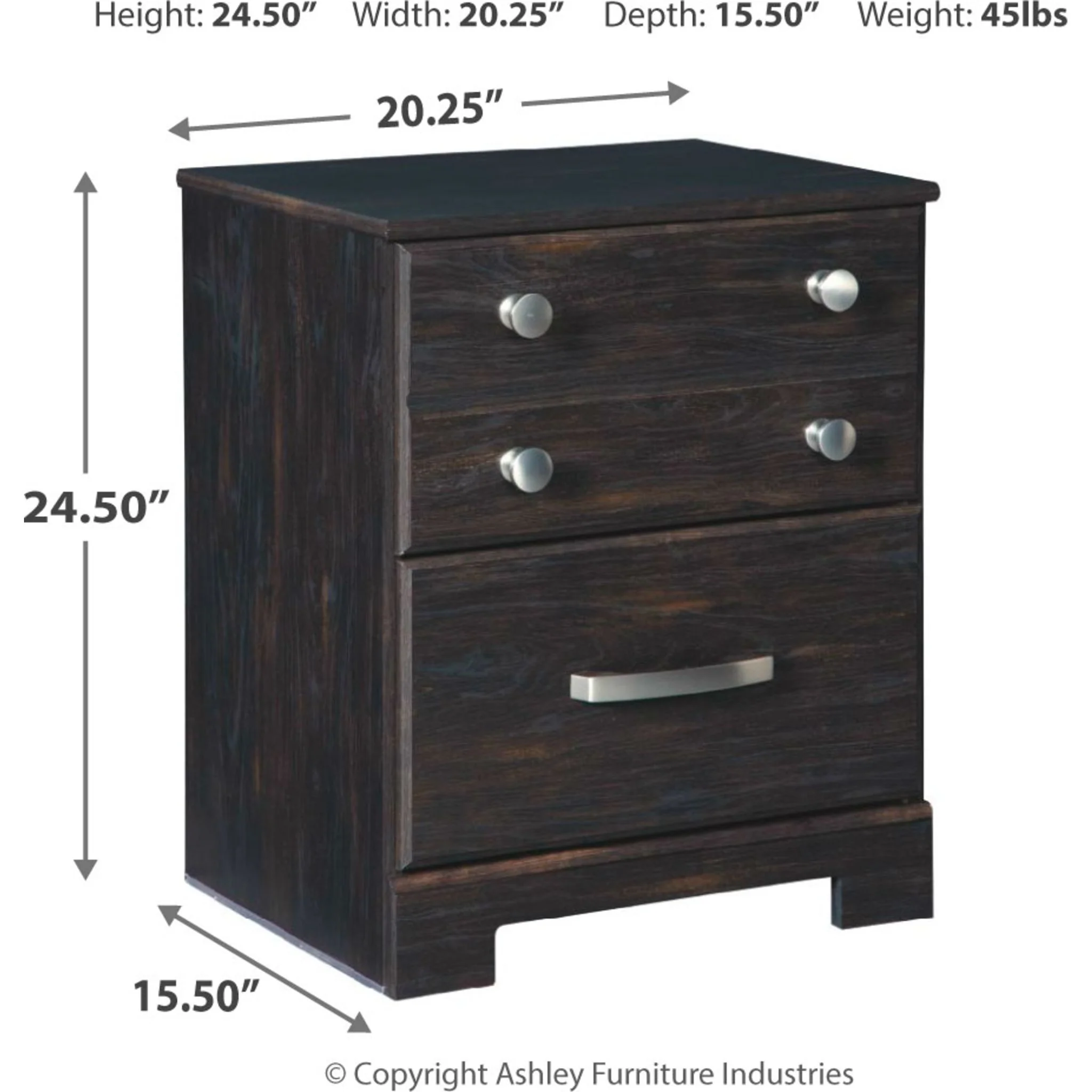 Reylow Two Drawer Nightstand - Image 4