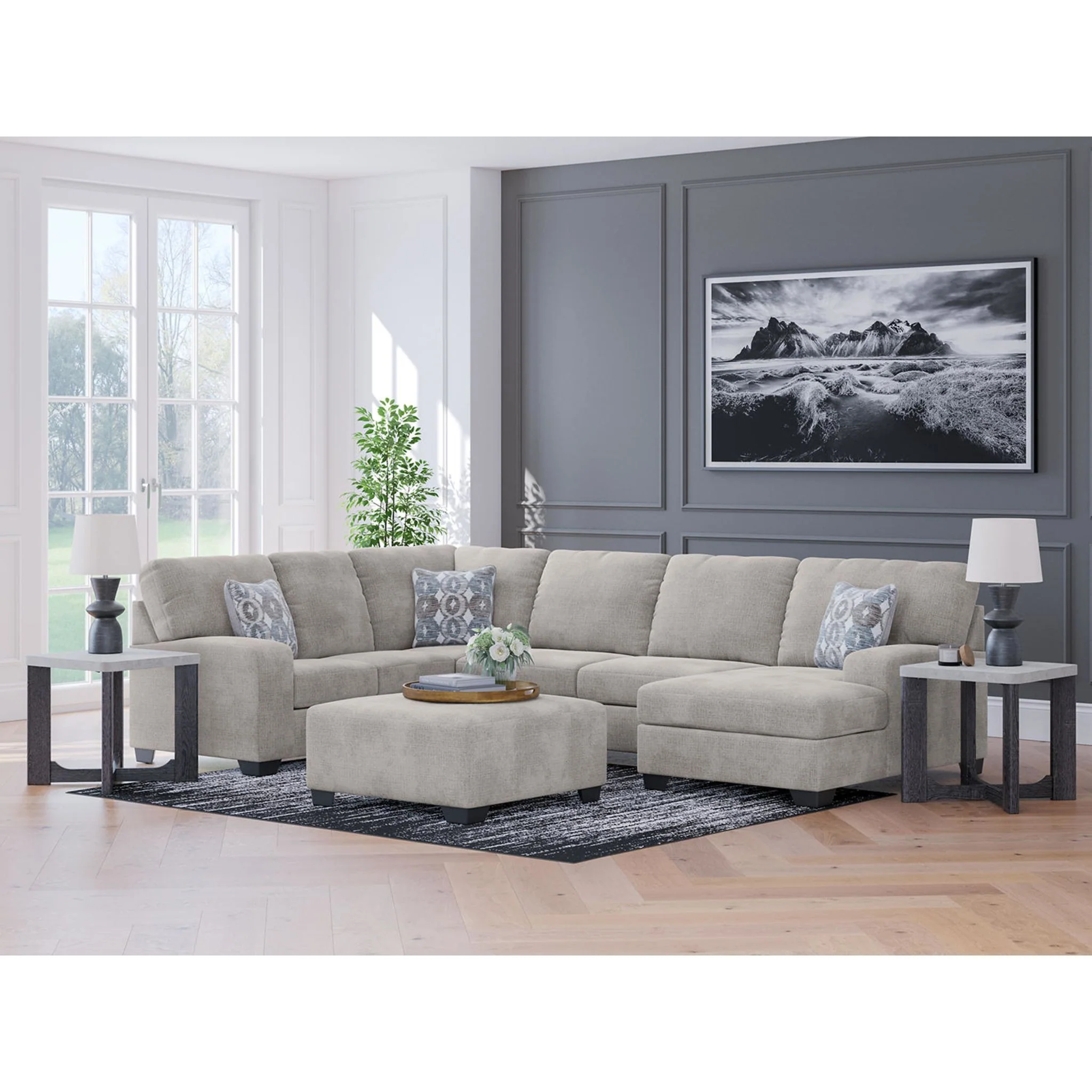 Rodington-Exclusive 3 Piece Sectional with Chaise - Image 21