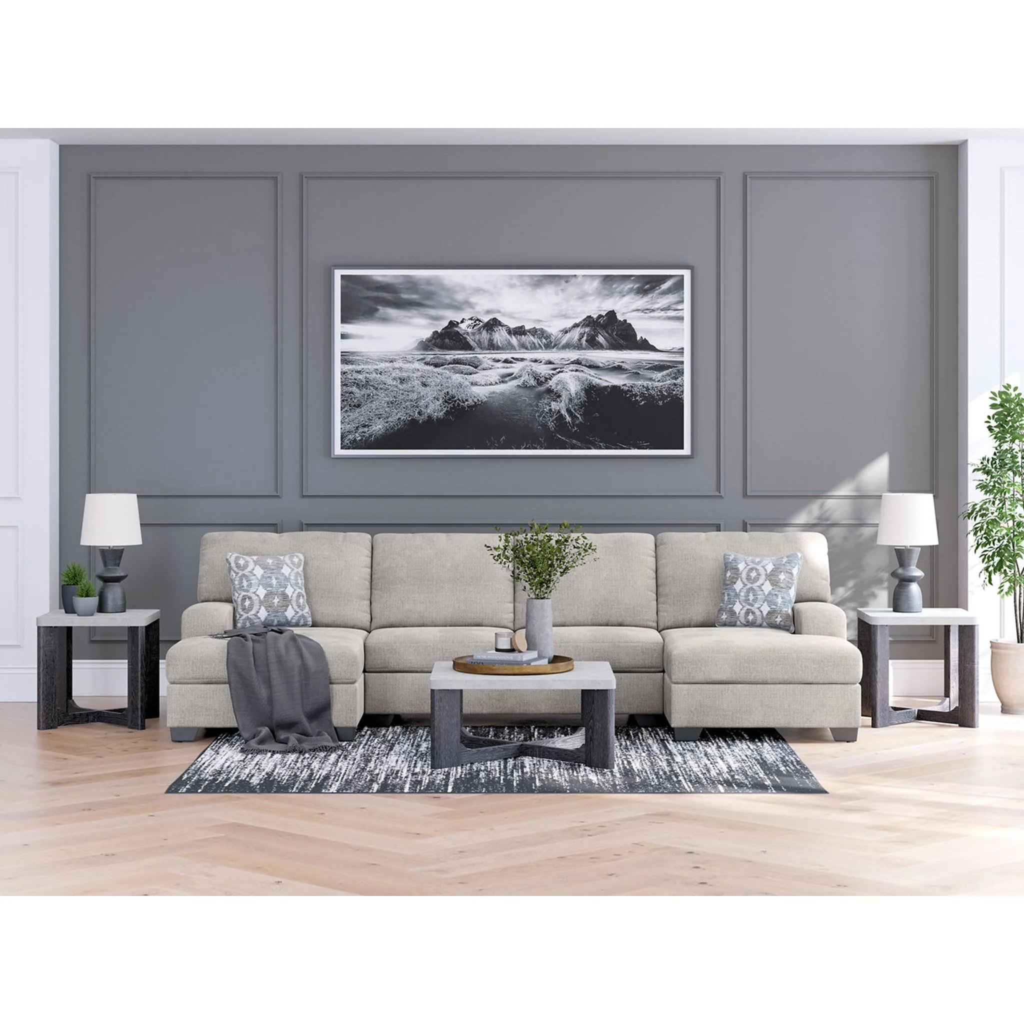 Rodington-Exclusive 3 Piece Sectional with Dual Chaise - Image 2