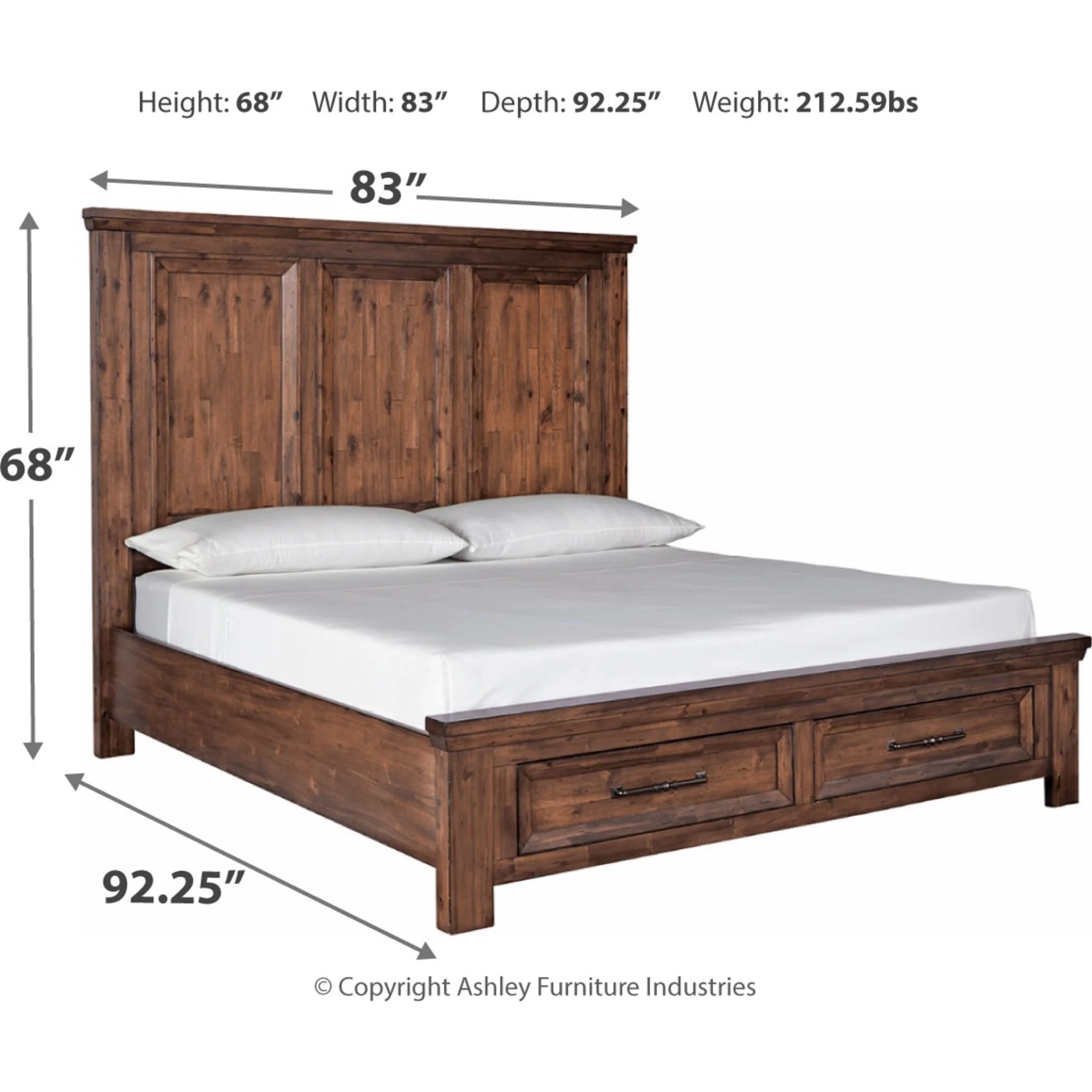 Royard-Exclusive 3 Piece Panel Headboard with Storage Footboard - Image 4