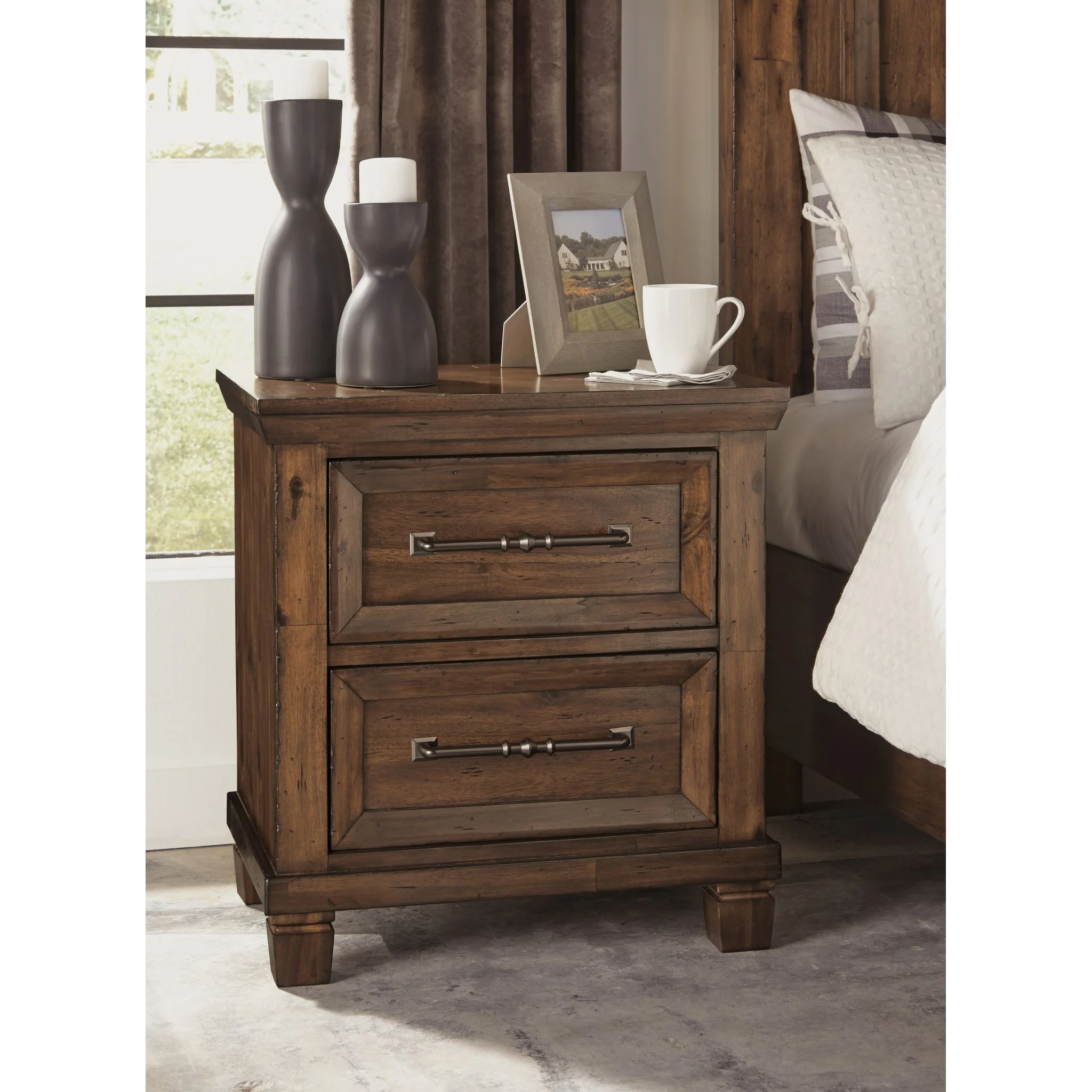 Royard- EXCLUSIVE Two Drawer Nightstand - Image 2