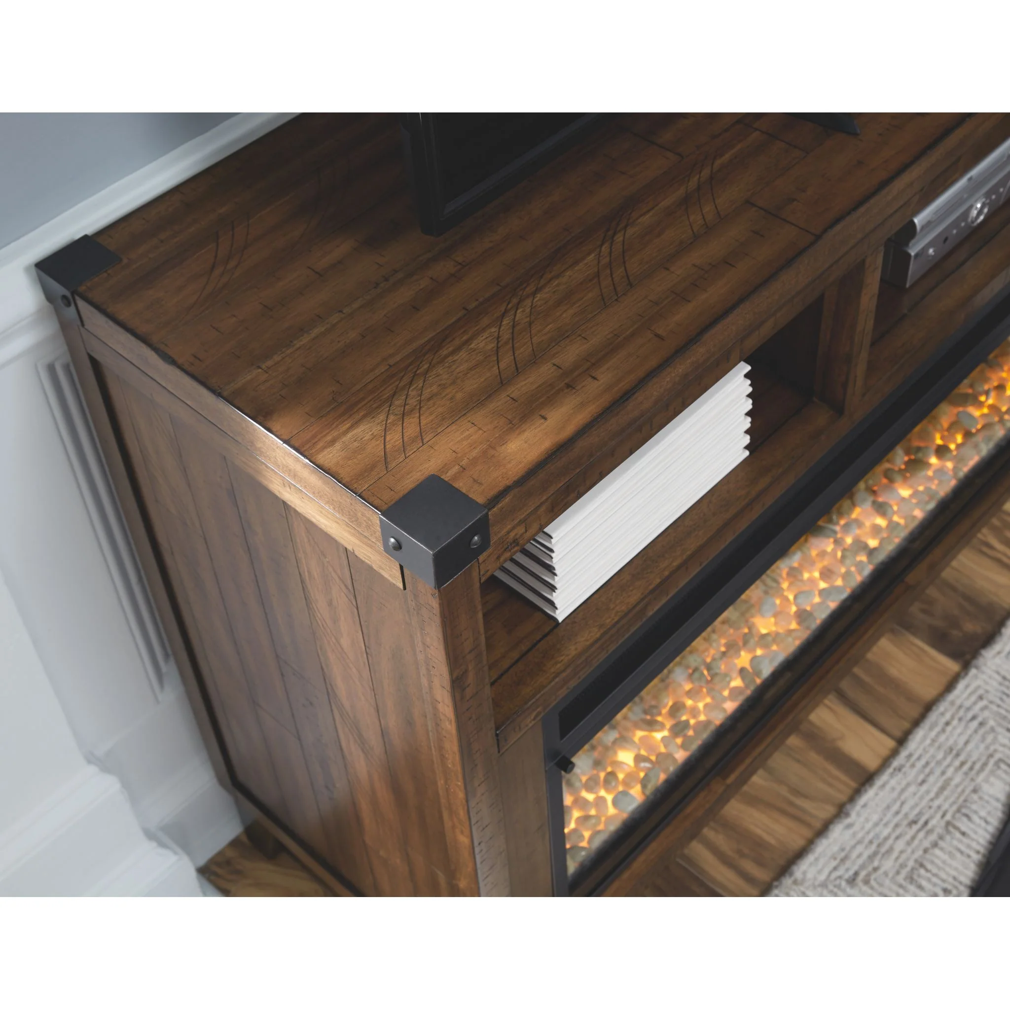 Royard Large TV Stand with Electric Fireplace - Image 6