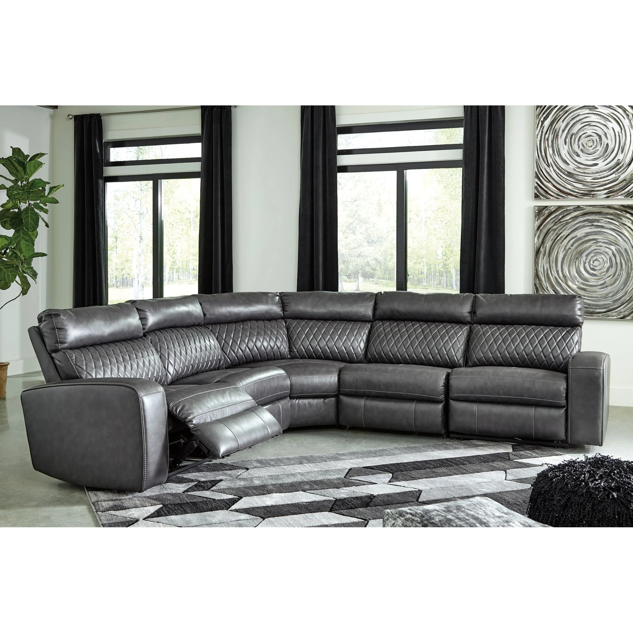 Samperstone 5 Piece Power Reclining Sectional - Image 3