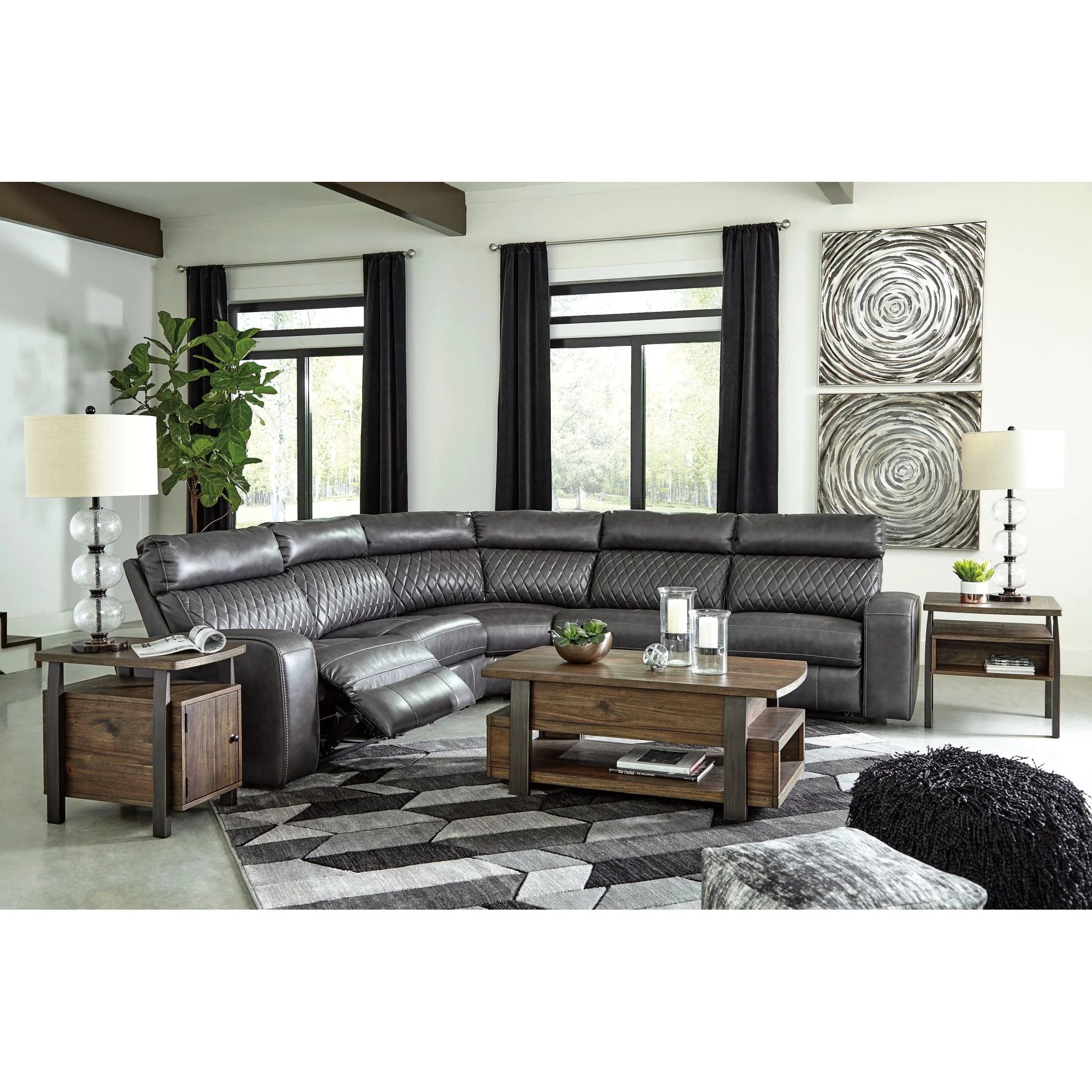 Samperstone 5 Piece Power Reclining Sectional - Image 6