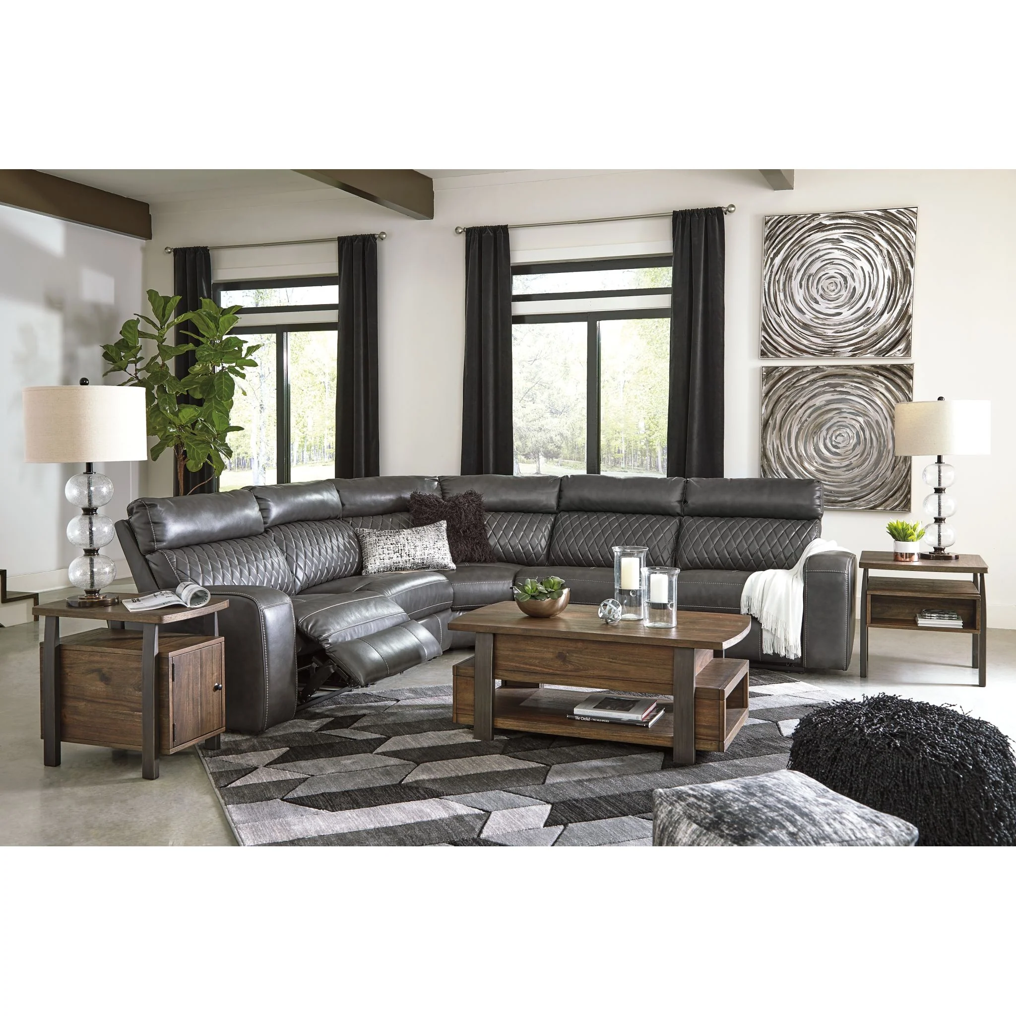 Samperstone 5 Piece Power Reclining Sectional - Image 7