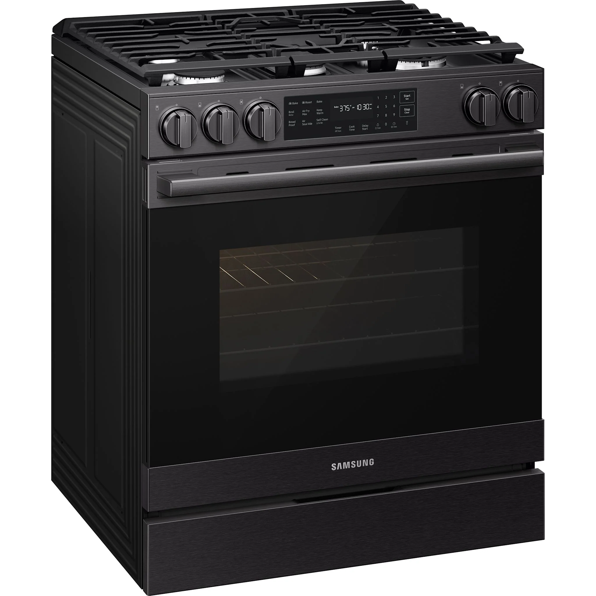 Samsung 30" Gas Range (NSG80H60SEAA) - Matte Black Stainless Steel - Image 2