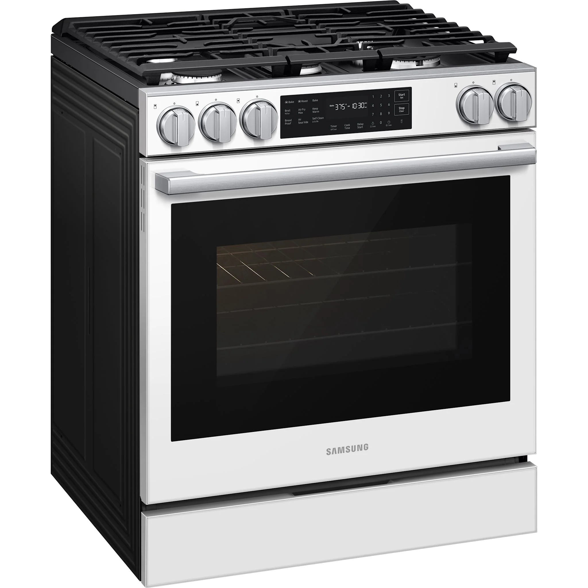 Samsung 30" Gas Range (NSG80H60SWAA) - White Glass - Image 2