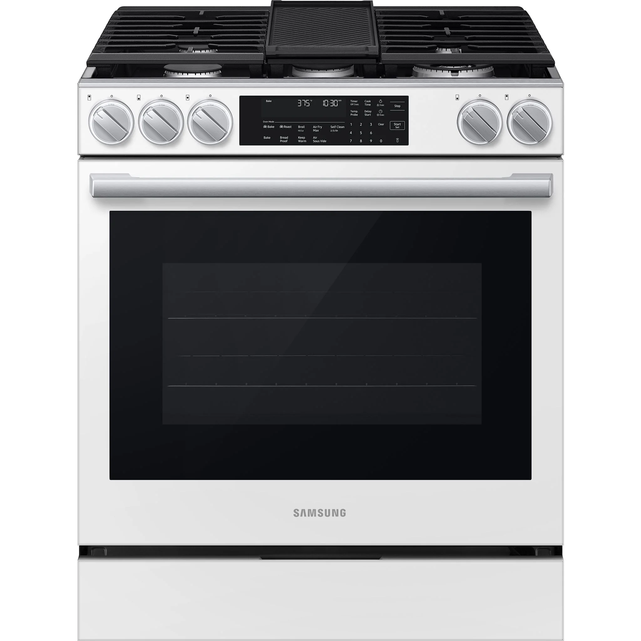 Samsung 30" Gas Range (NSG90H60SWAA) - White Glass - Image 2
