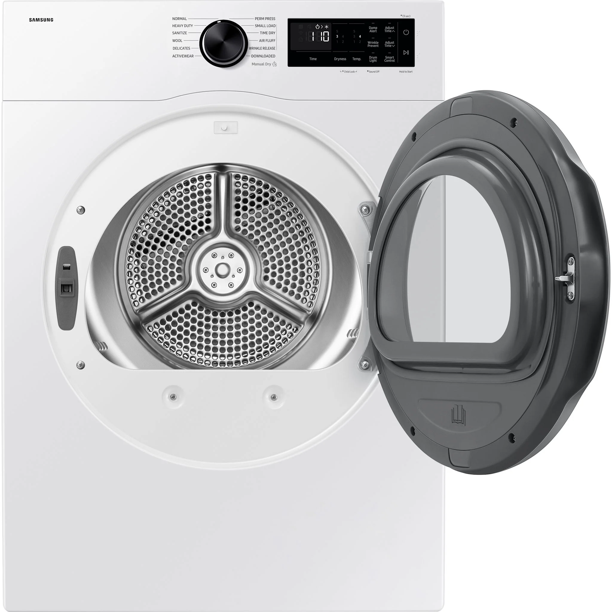 Samsung 4.0cu.ft. Compact Electric Dryer with SmartDial Control - White (DV25FG50BVBEAC) - Image 4
