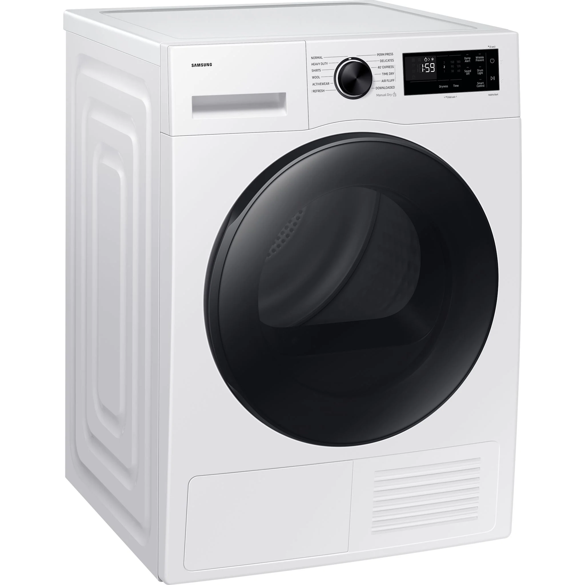 Samsung 4.0cu.ft. Compact Heat Pump Dryer with SmartDial Control - White (DV25FG50B0BEAC) - Image 2