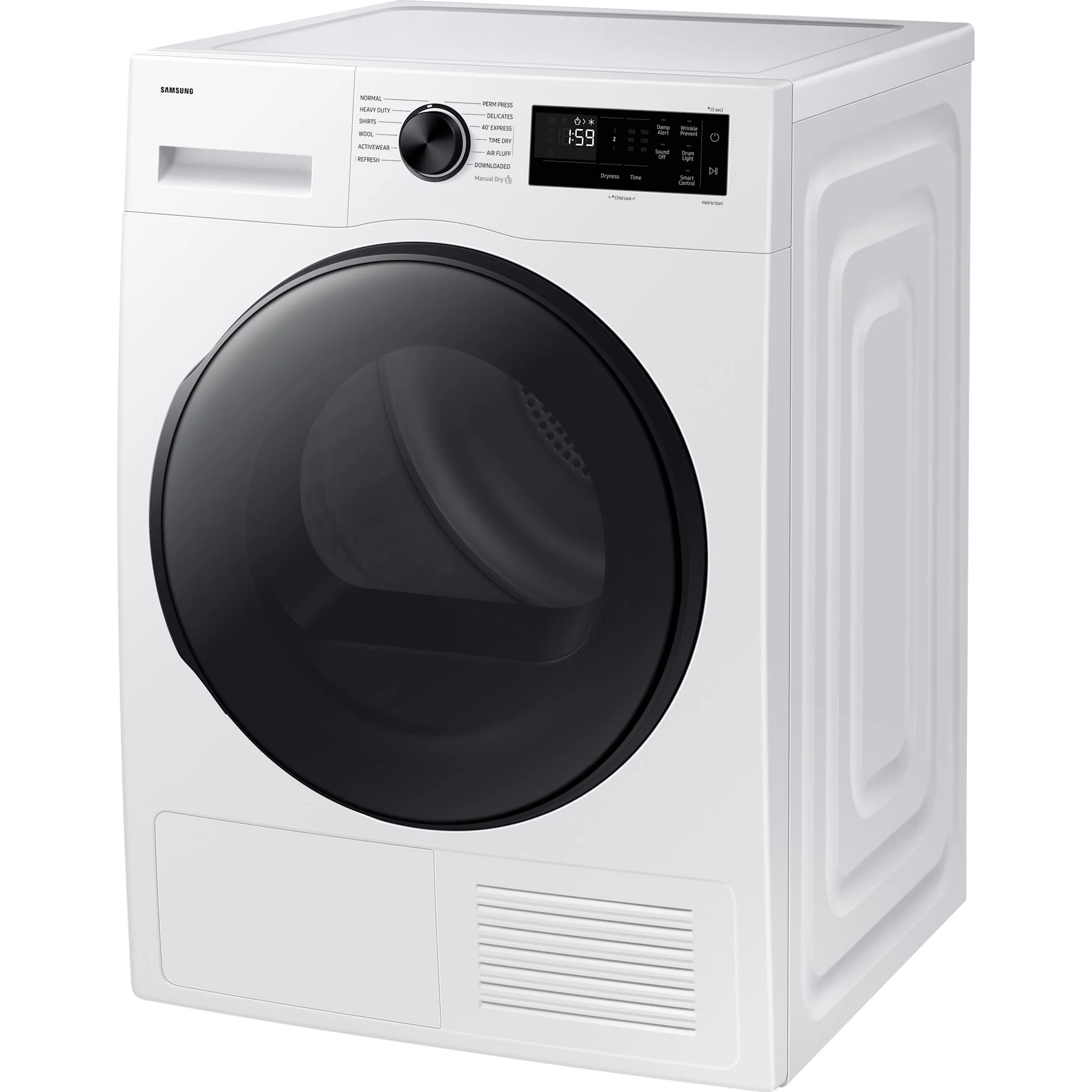 Samsung 4.0cu.ft. Compact Heat Pump Dryer with SmartDial Control - White (DV25FG50B0BEAC) - Image 3