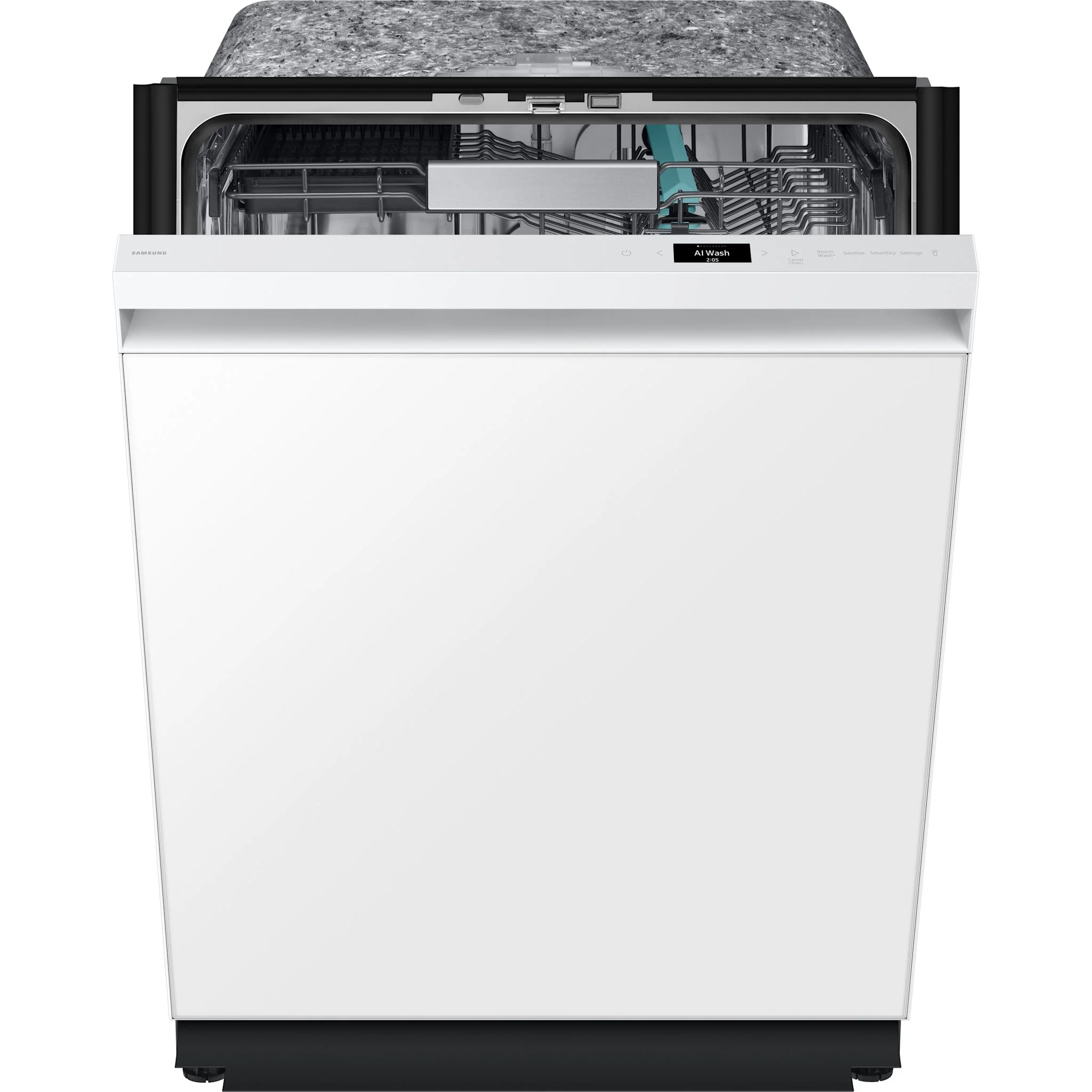 Samsung Dishwasher (DW90F89T0U12AA) - White Glass - Image 2