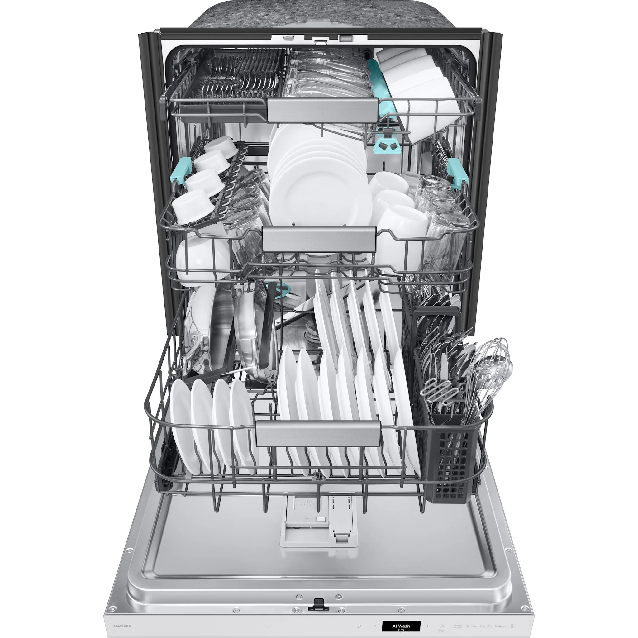 Samsung Dishwasher (DW90F89T0U12AA) - White Glass - Image 7