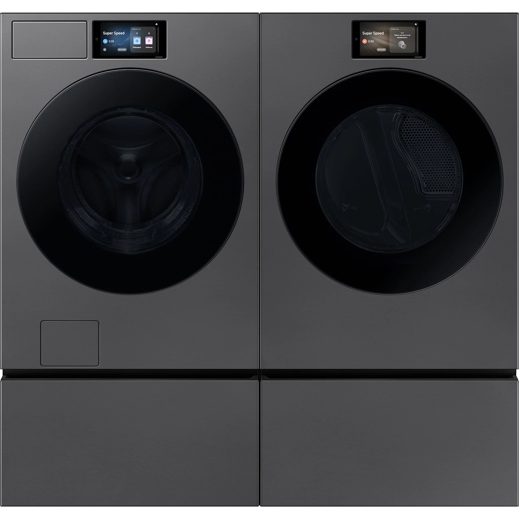 Samsung Front Load Pair (WF90F53ADSA5-DV90F53AESAC) - Dark Steel - Image 4