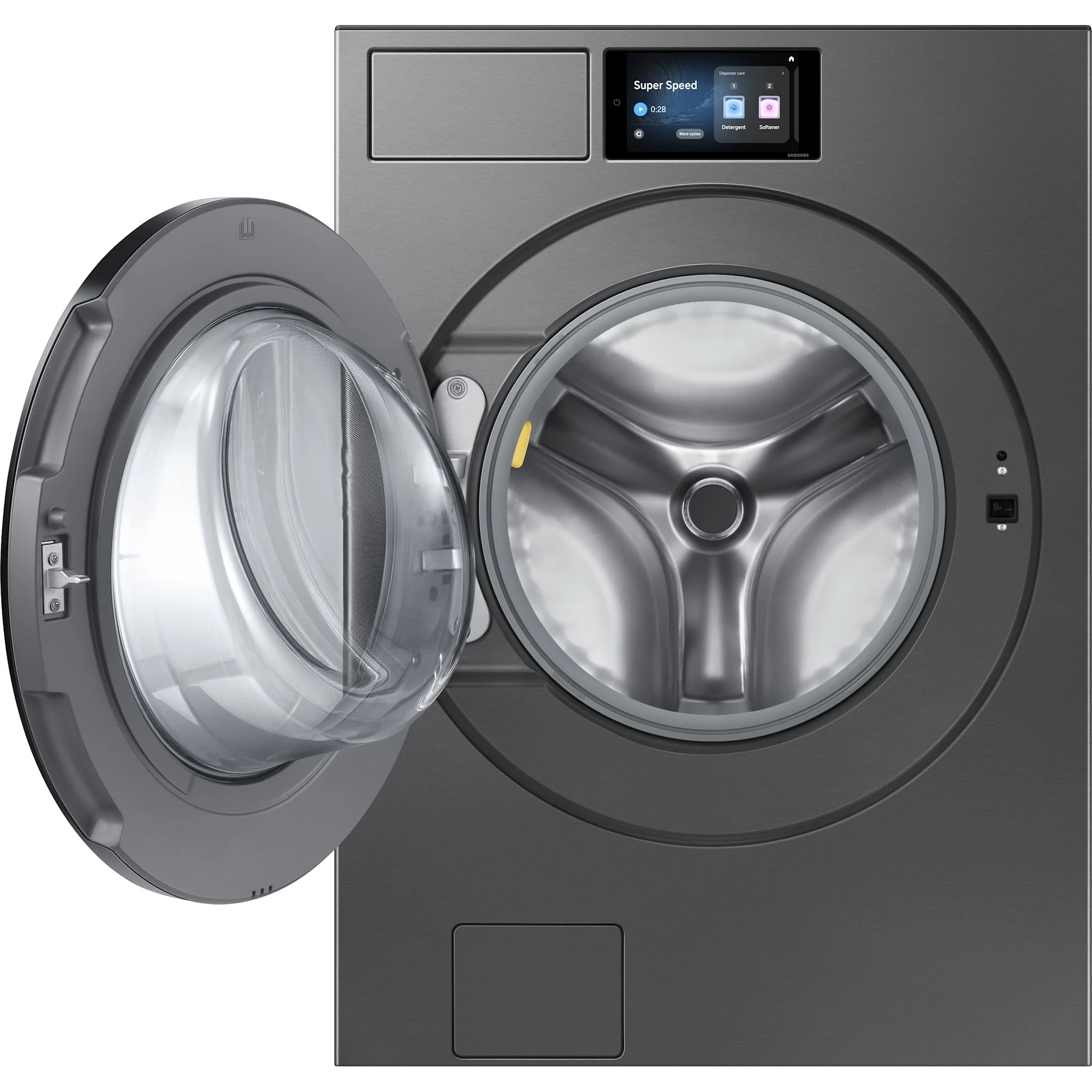 Samsung Front Load Washer (WF90F53ADSA5) - Dark Steel - Image 3