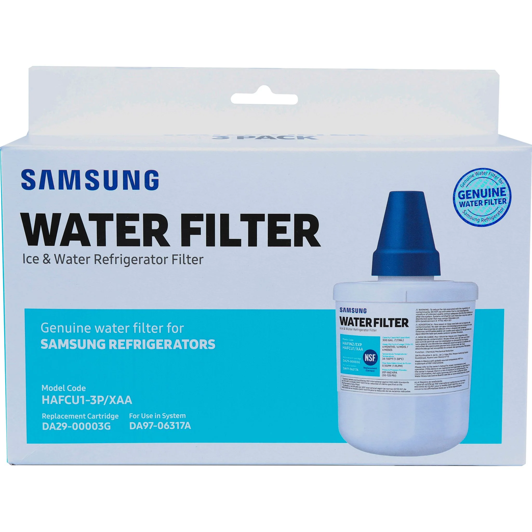Samsung Side-by-Side & French Door Refrigerator Water Filter -  (HAF-CU1) - Image 7