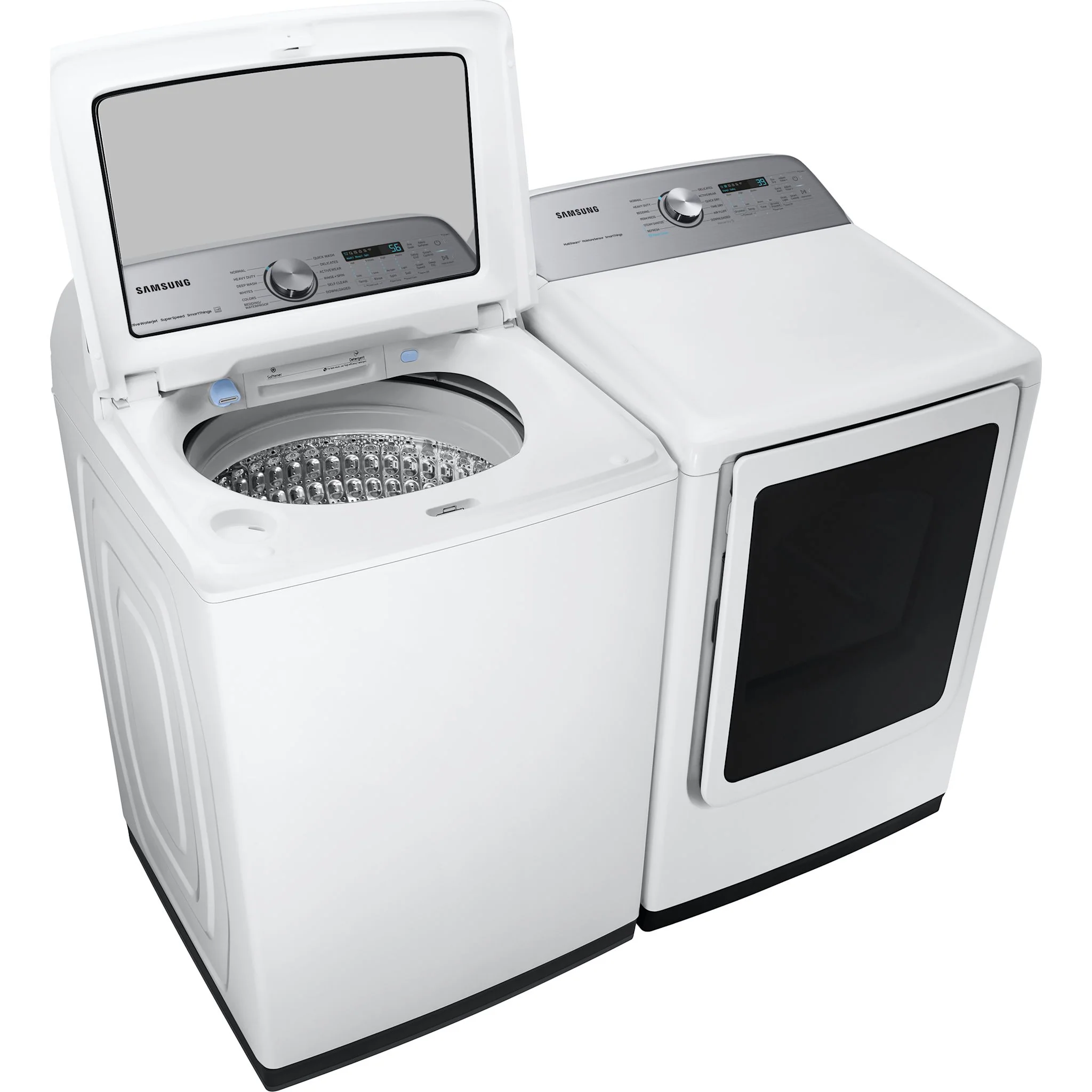 Samsung Top Load Pair (WA52DG5500AWUS-DVE52DG5505WAC) - White - Image 4