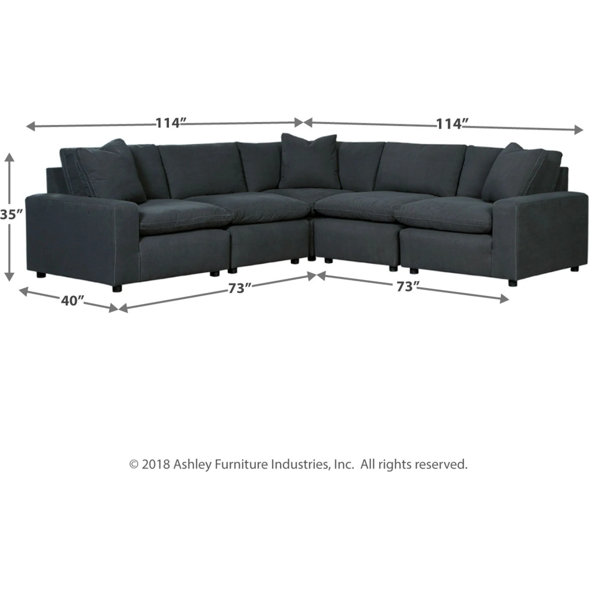 Savesto 5 Piece Modular Sectional - Image 4