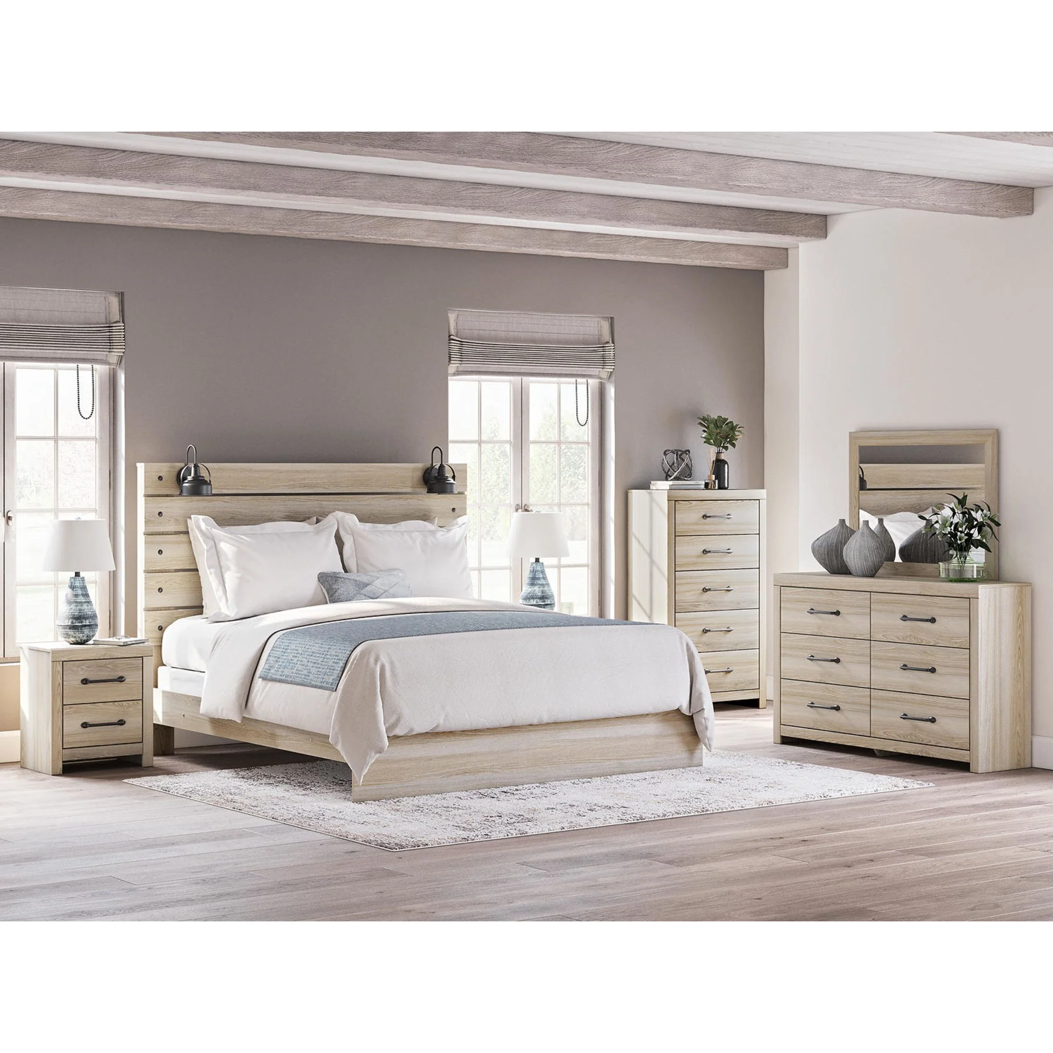 Senbry-Exclusive 5 Piece King Panel Bedroom - Image 2