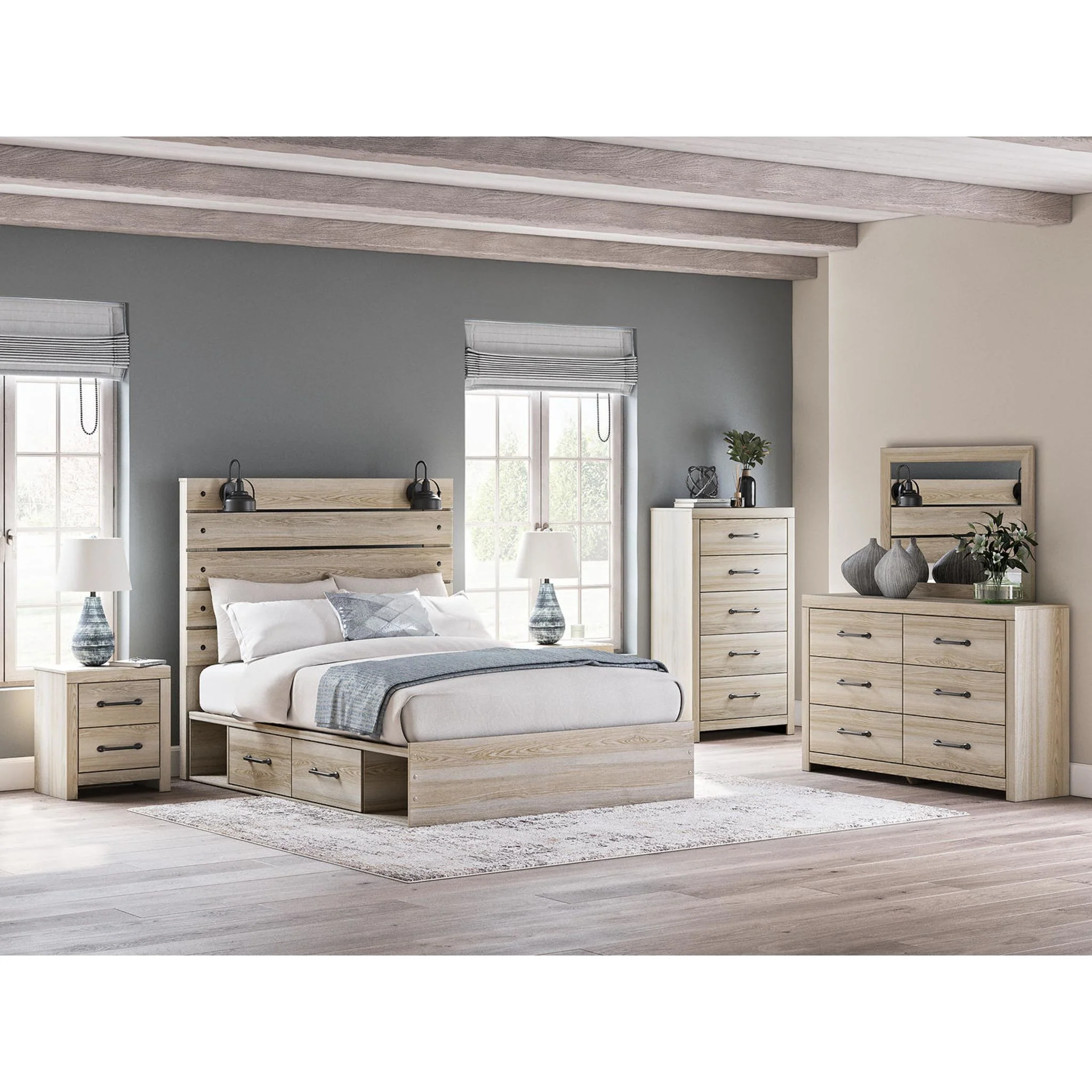 Senbry-Exclusive Panel Bed with 4 Drawer Storage - Image 9