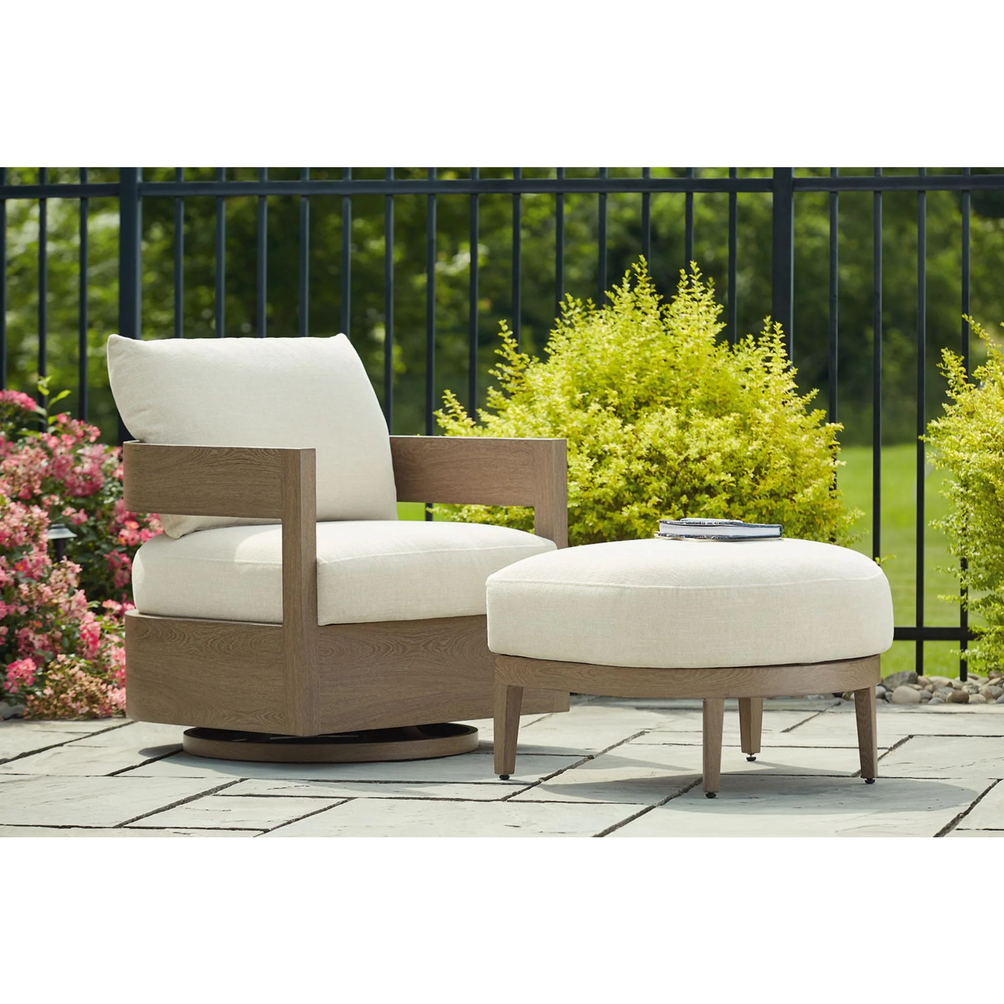 Serene Bay Outdoor Ottoman with Cushion - Image 10