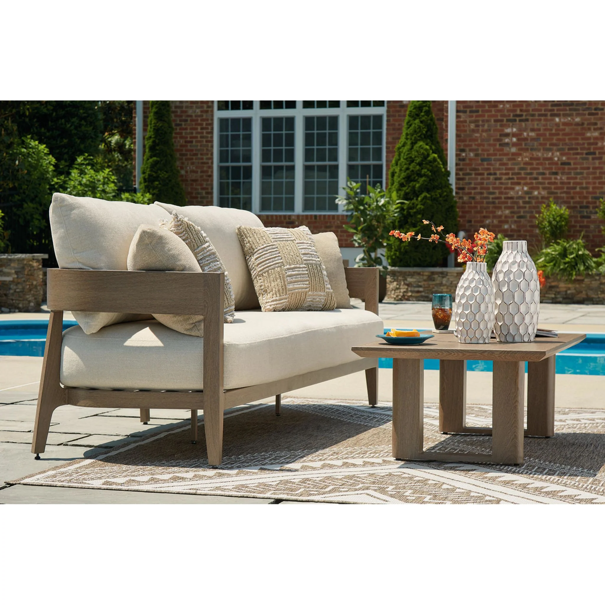 Serene Bay Outdoor Sofa with Cushion - Image 6