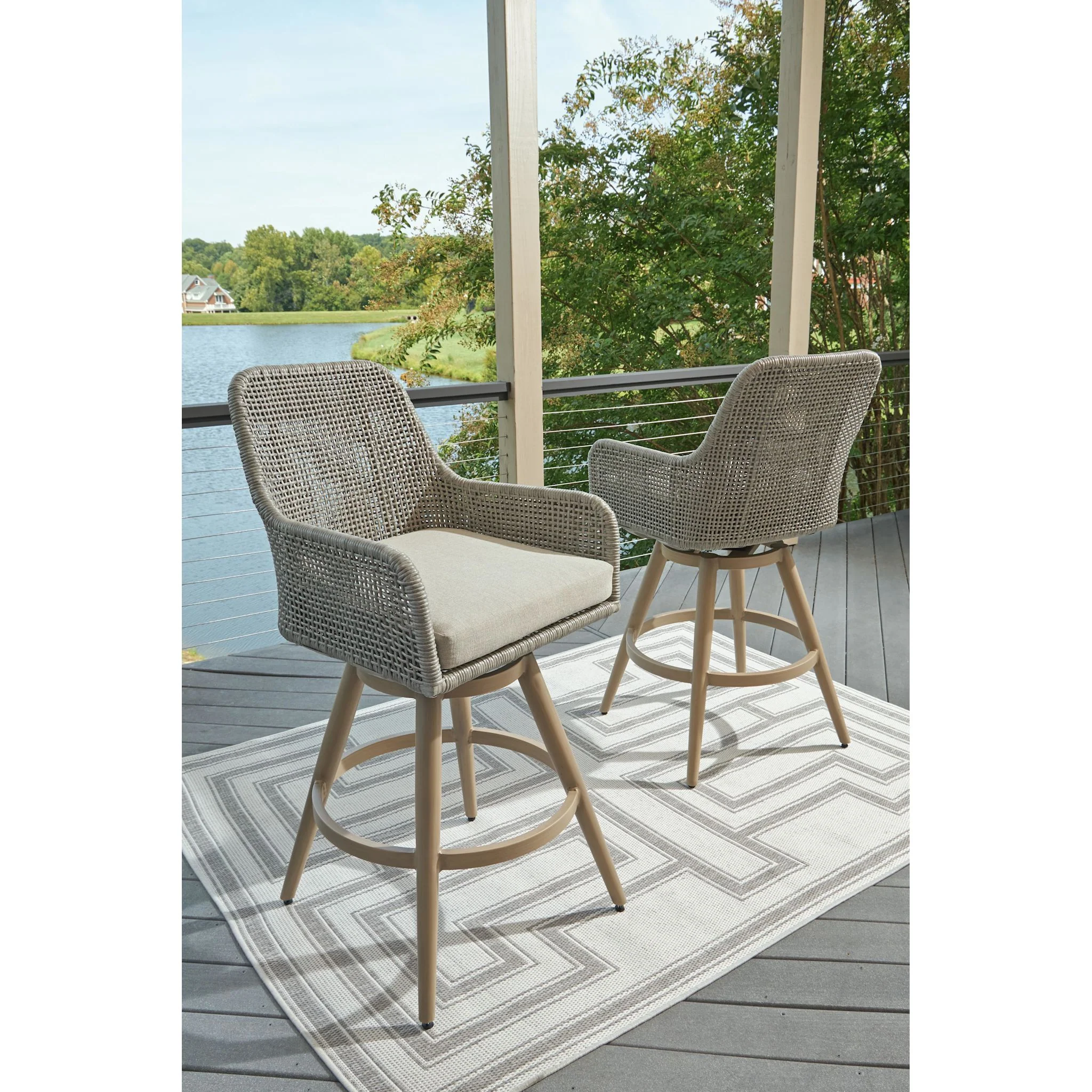 Seton Creek Outdoor Barstool (set of 2) - Image 9