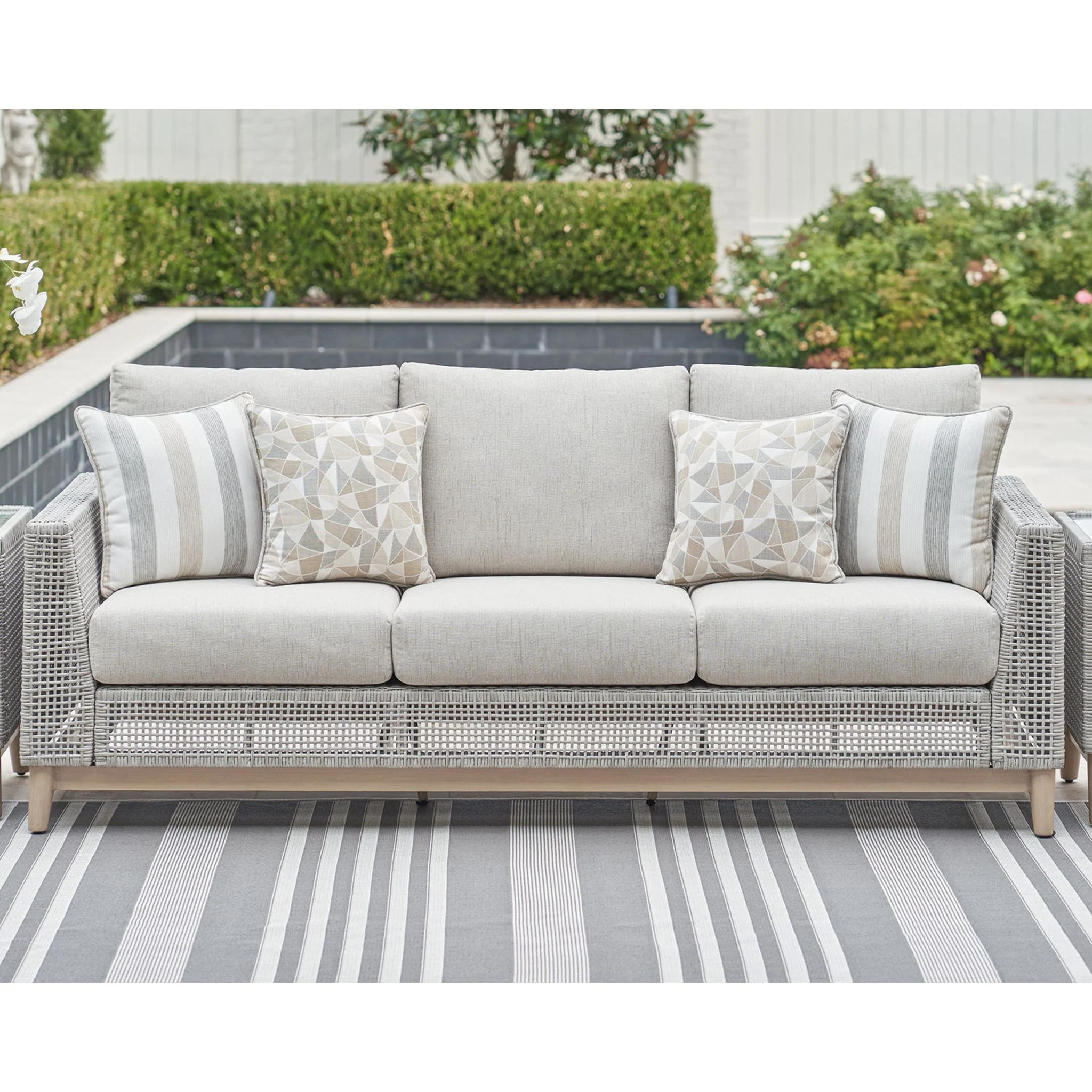 Seton Creek Outdoor Sofa with Cushion - Image 2