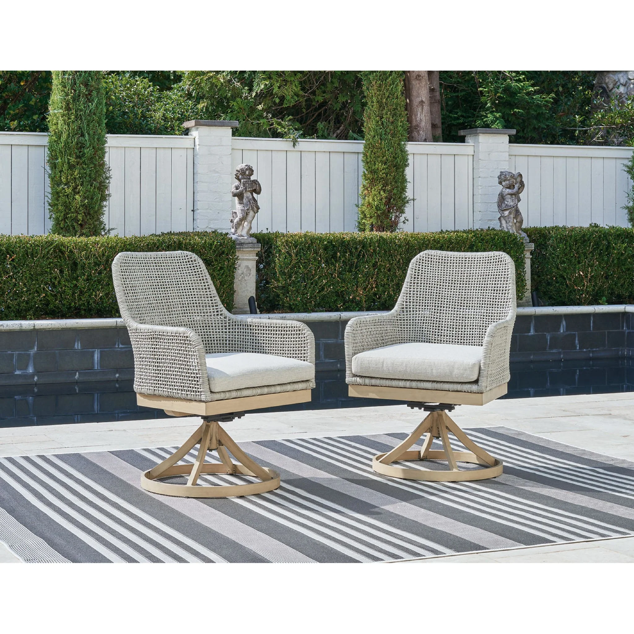 Seton Creek Outdoor Swivel Chair (set of 2) - Image 2